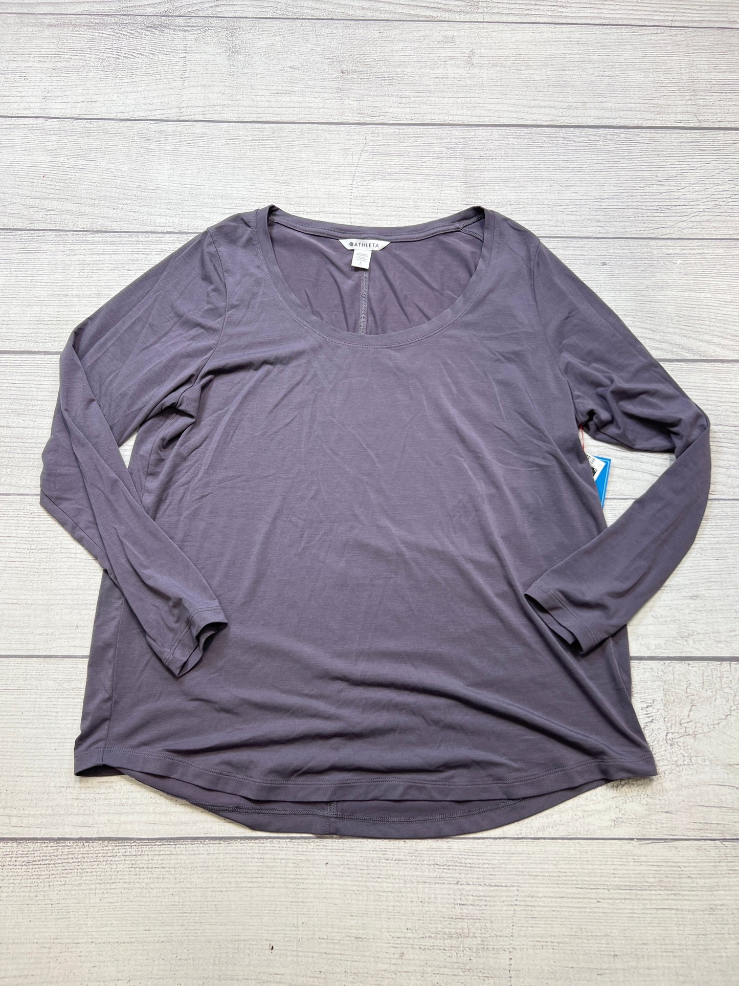 Athletic Top Long Sleeve Collar By Athleta In Purple, Size: L