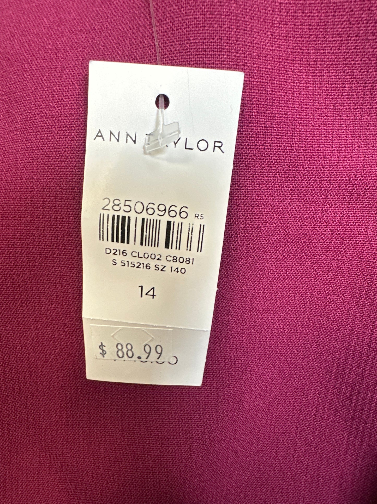 Dress Short By Ann Taylor In Purple, Size: 14