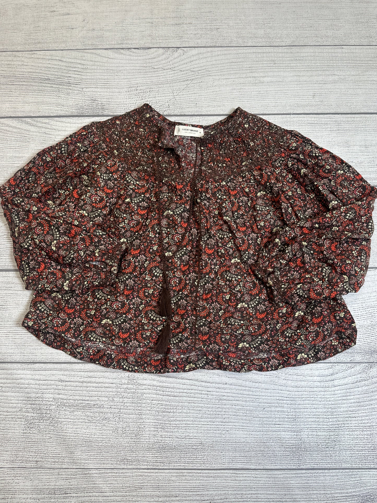 Top Long Sleeve By Lucky Brand In Brown, Size: Xs