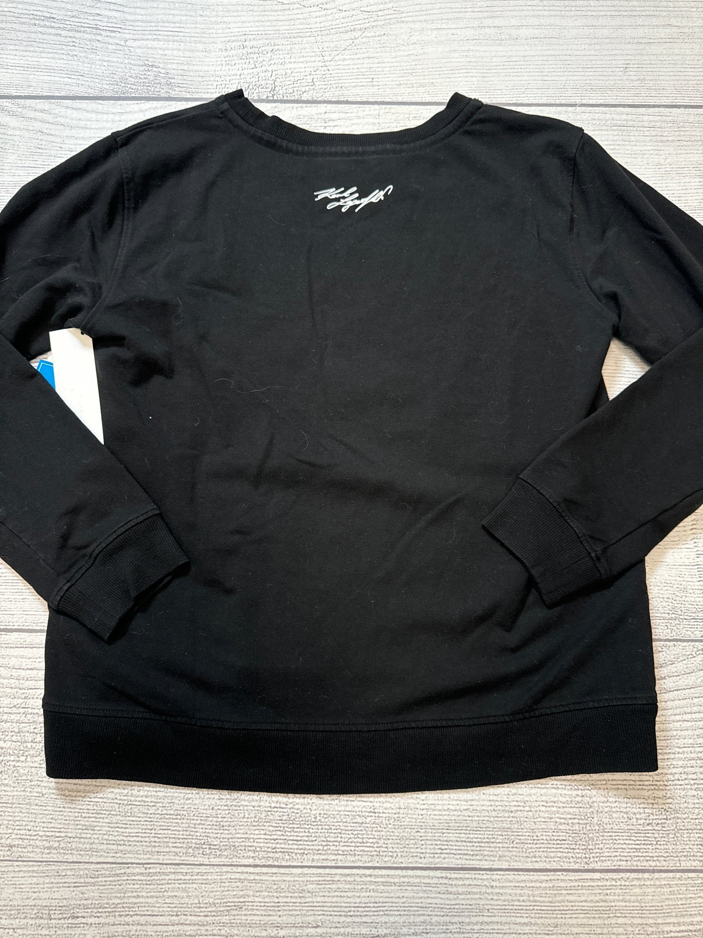 Top Long Sleeve Designer By Karl Lagerfeld In Black, Size: M