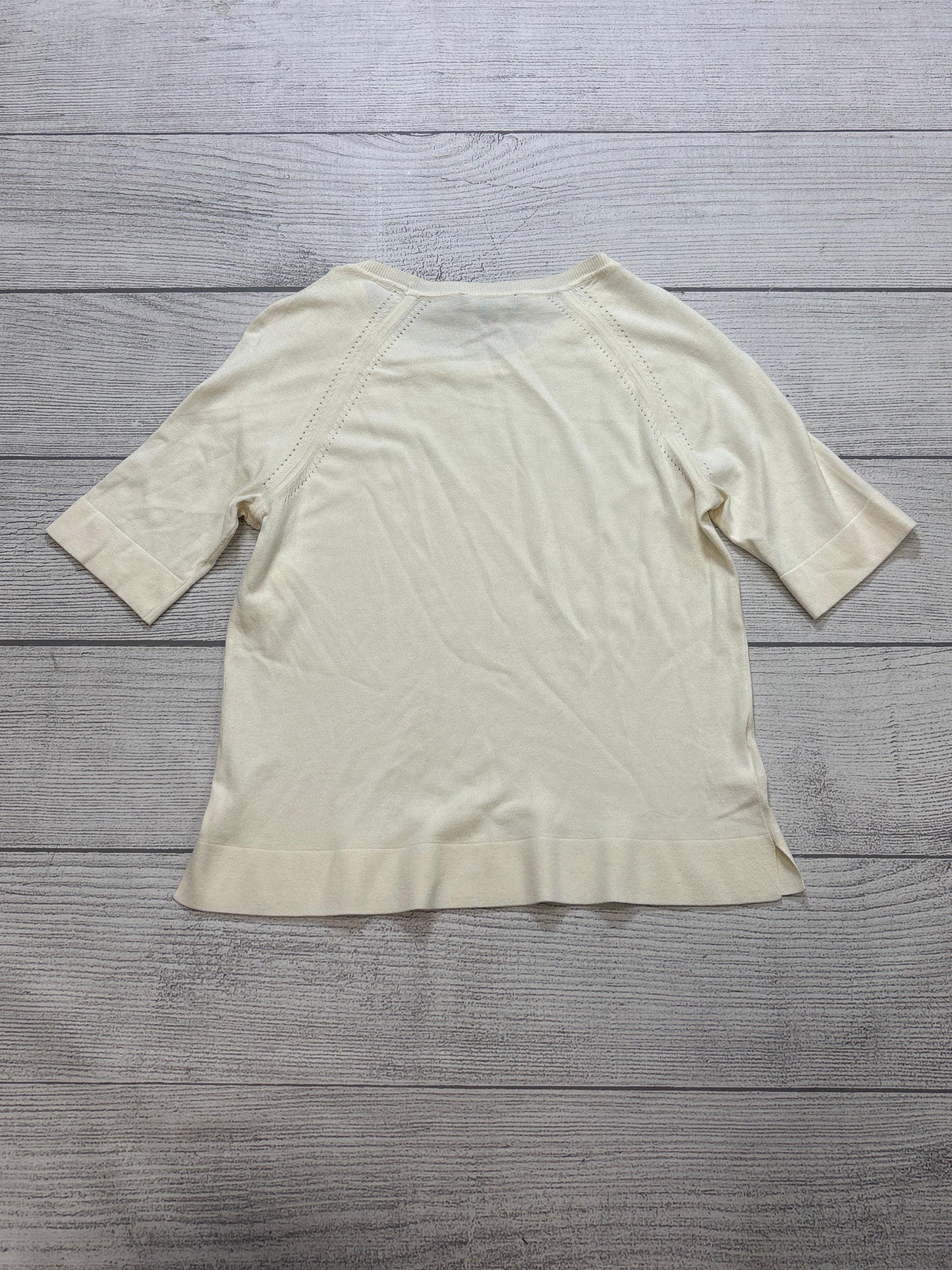 Top Short Sleeve By Ann Taylor In Cream, Size: M