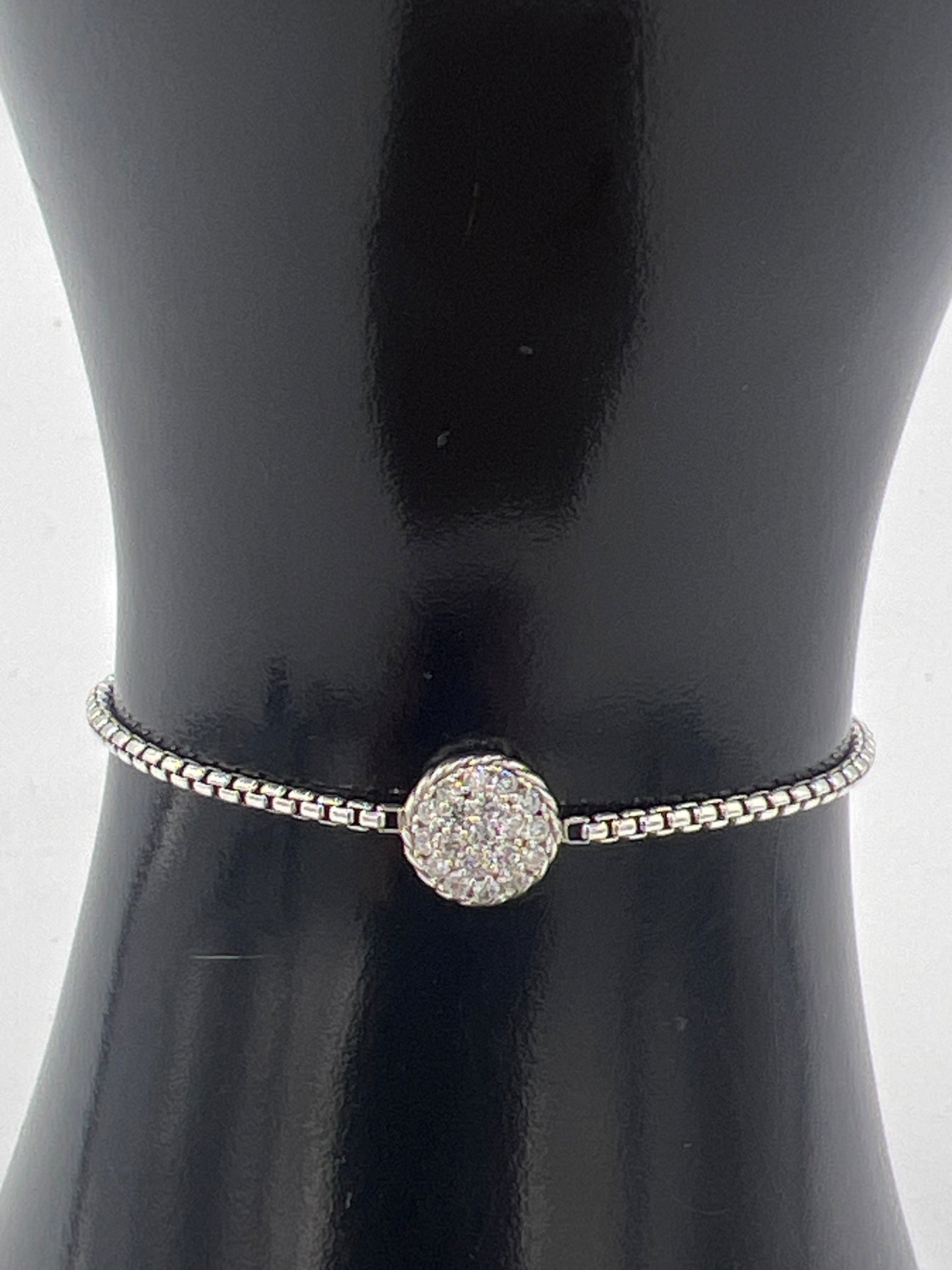 David Yurman Chatelaine Silver & Diamond Adjustble Bracelet