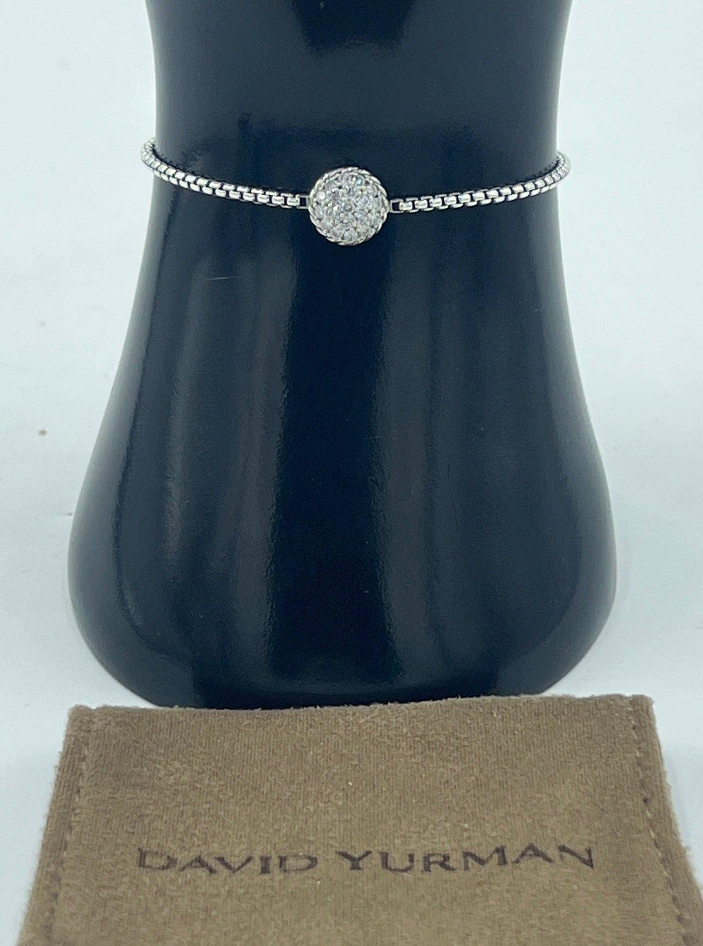 David Yurman Chatelaine Silver & Diamond Adjustble Bracelet