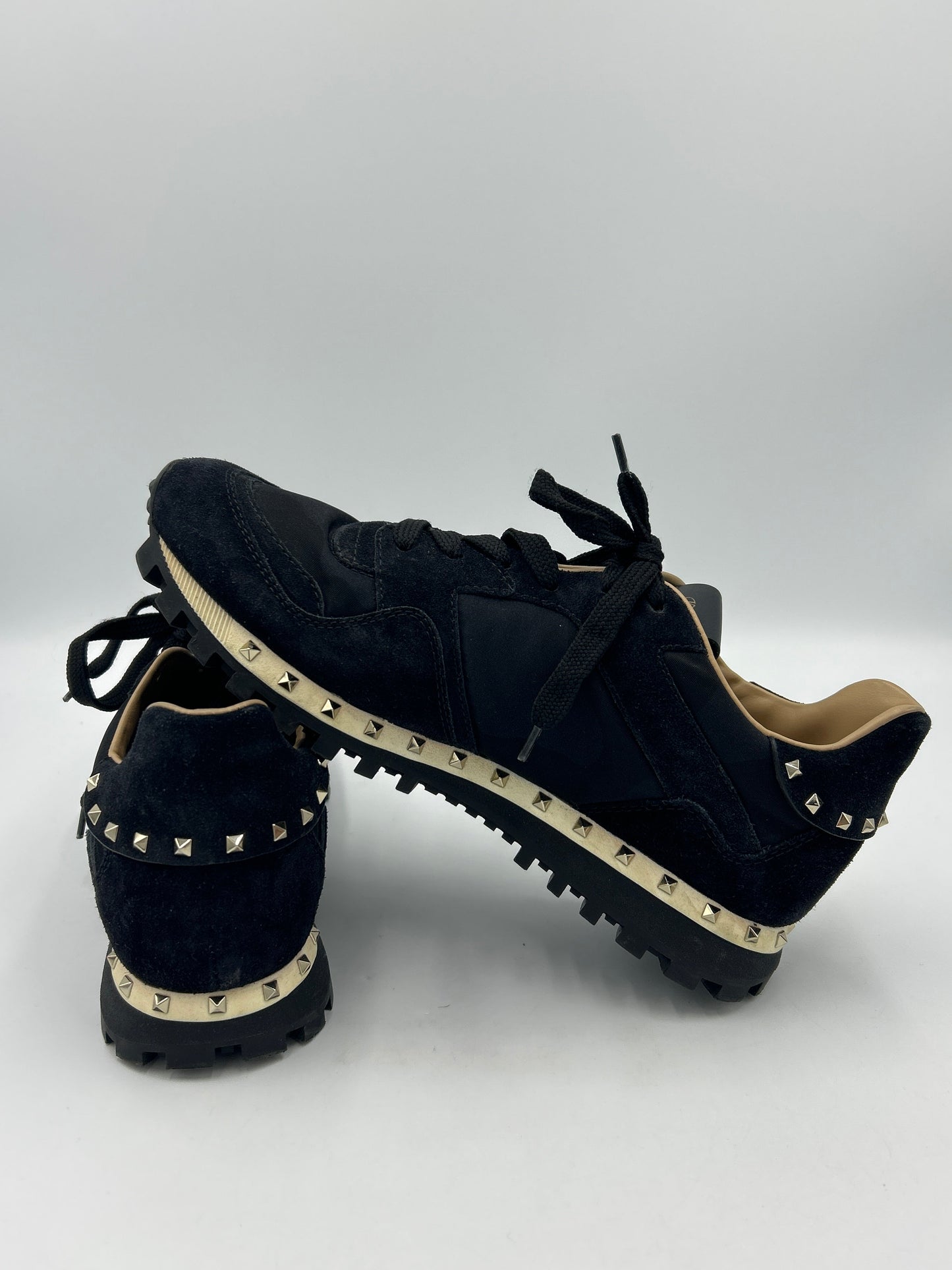 Valentino Suede Rockstud Accent Sneakers   Size: 8