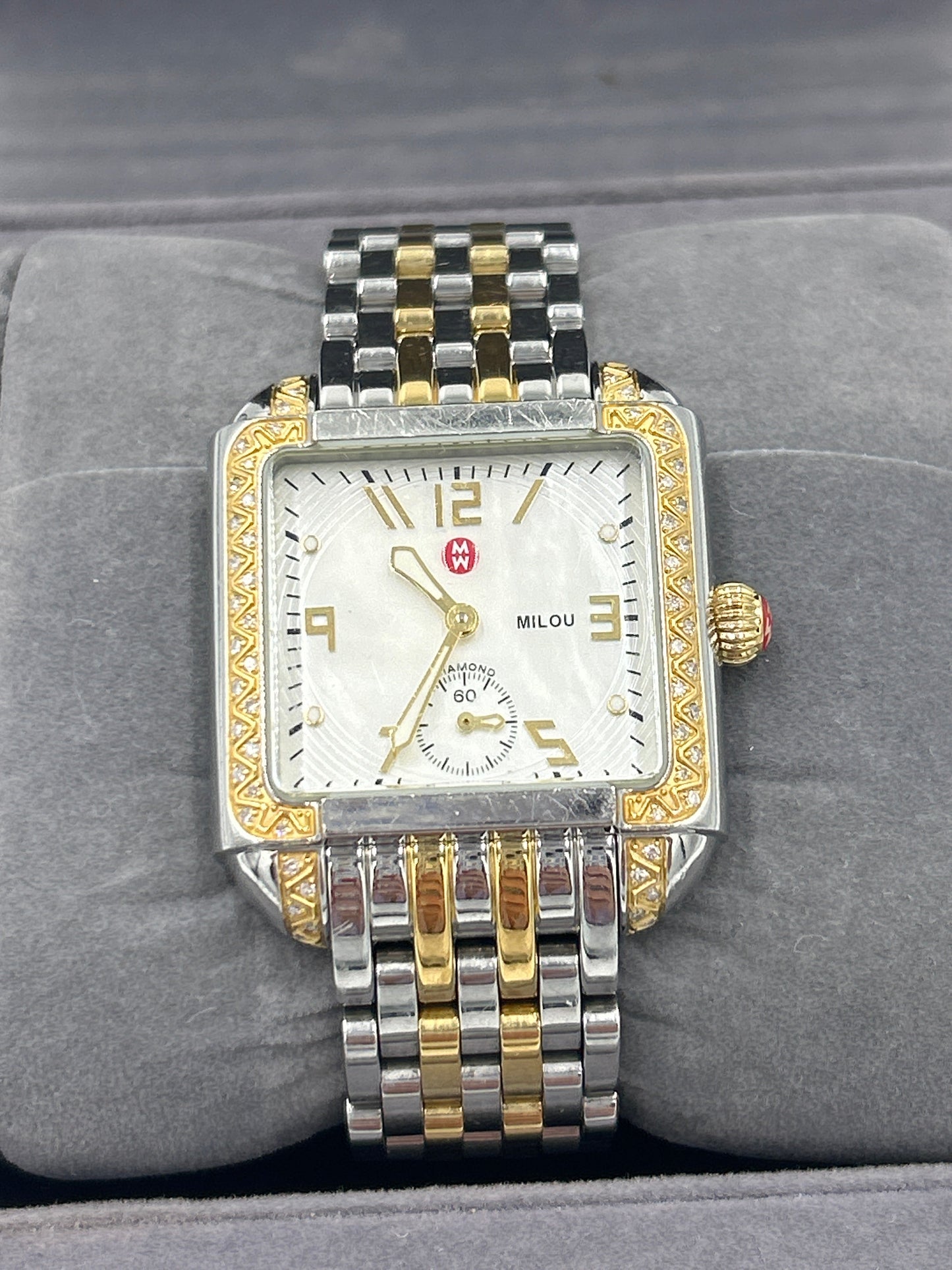 Michele Milou 33MM Diamond Watch With Box