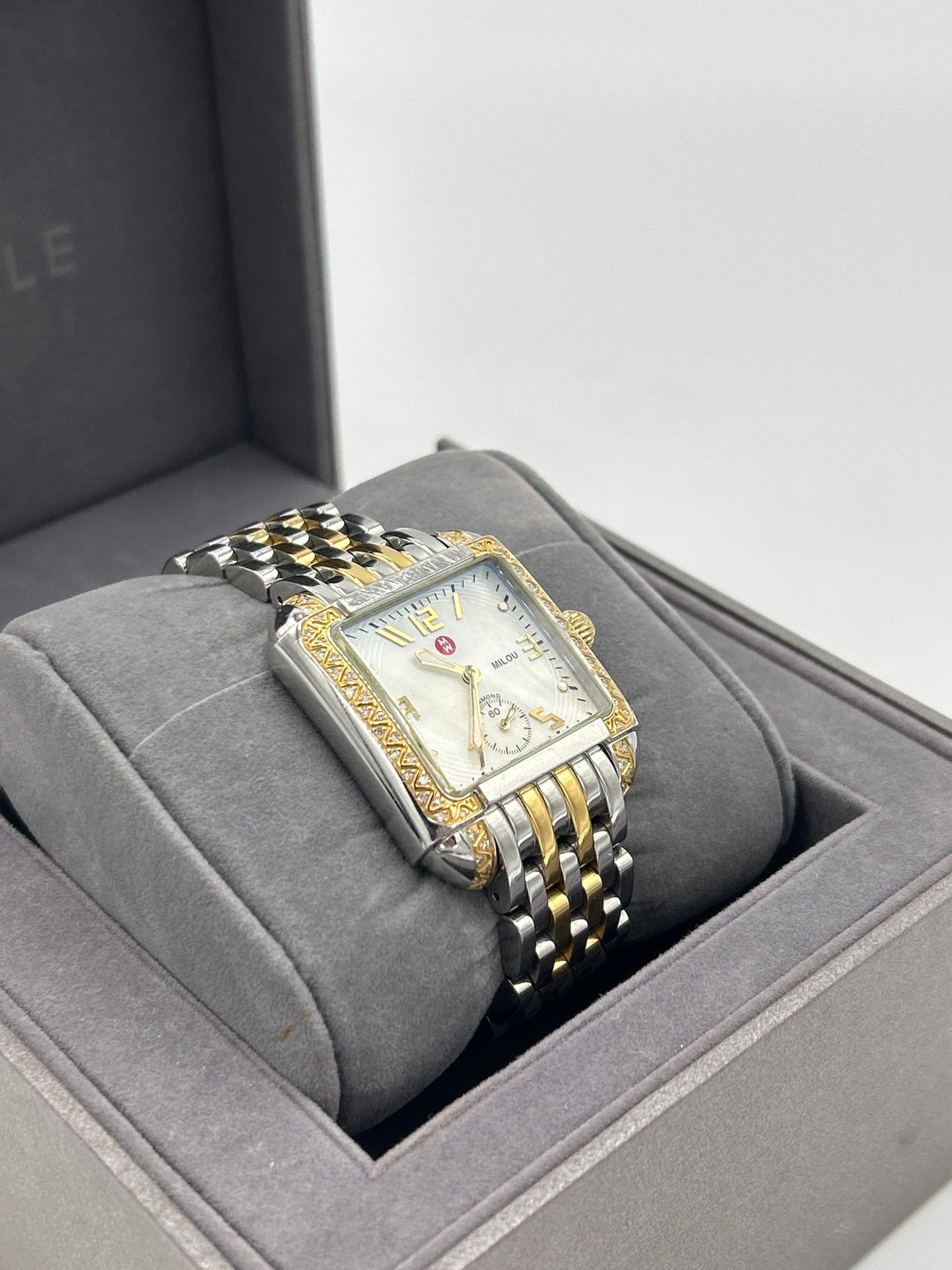 Michele Milou 33MM Diamond Watch With Box