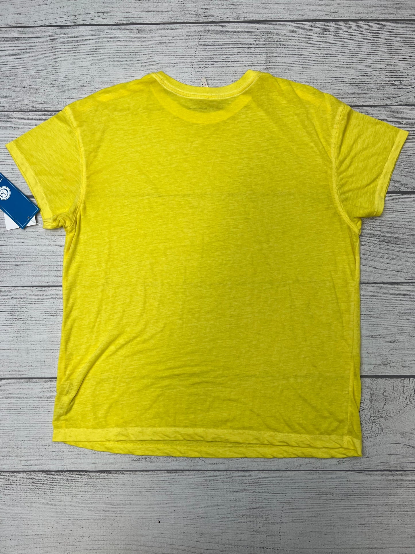 Yellow Athletic Top Short Sleeve Free People, Size L