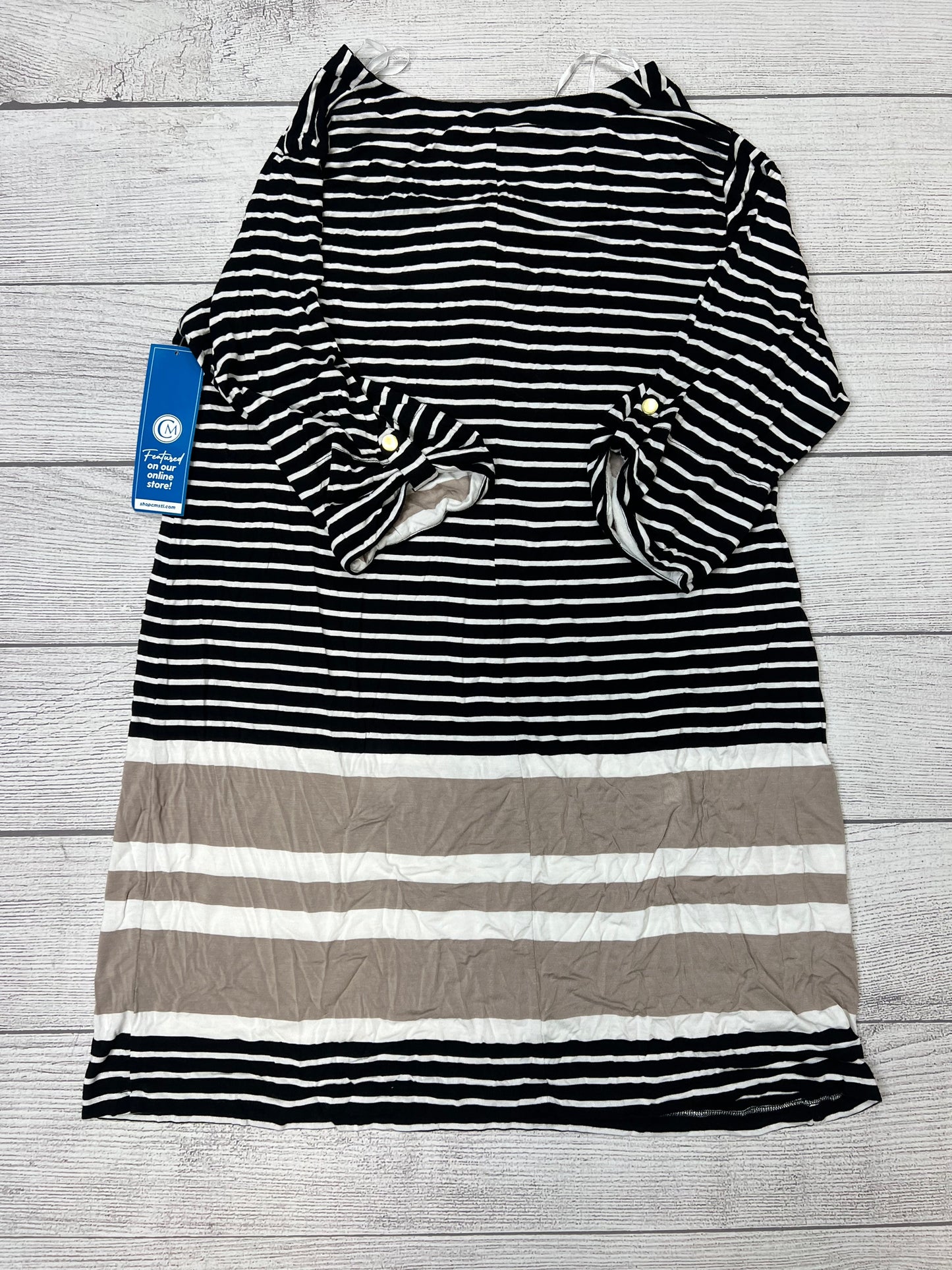 Striped Dress Casual Short Soho Apparel, Size 3x