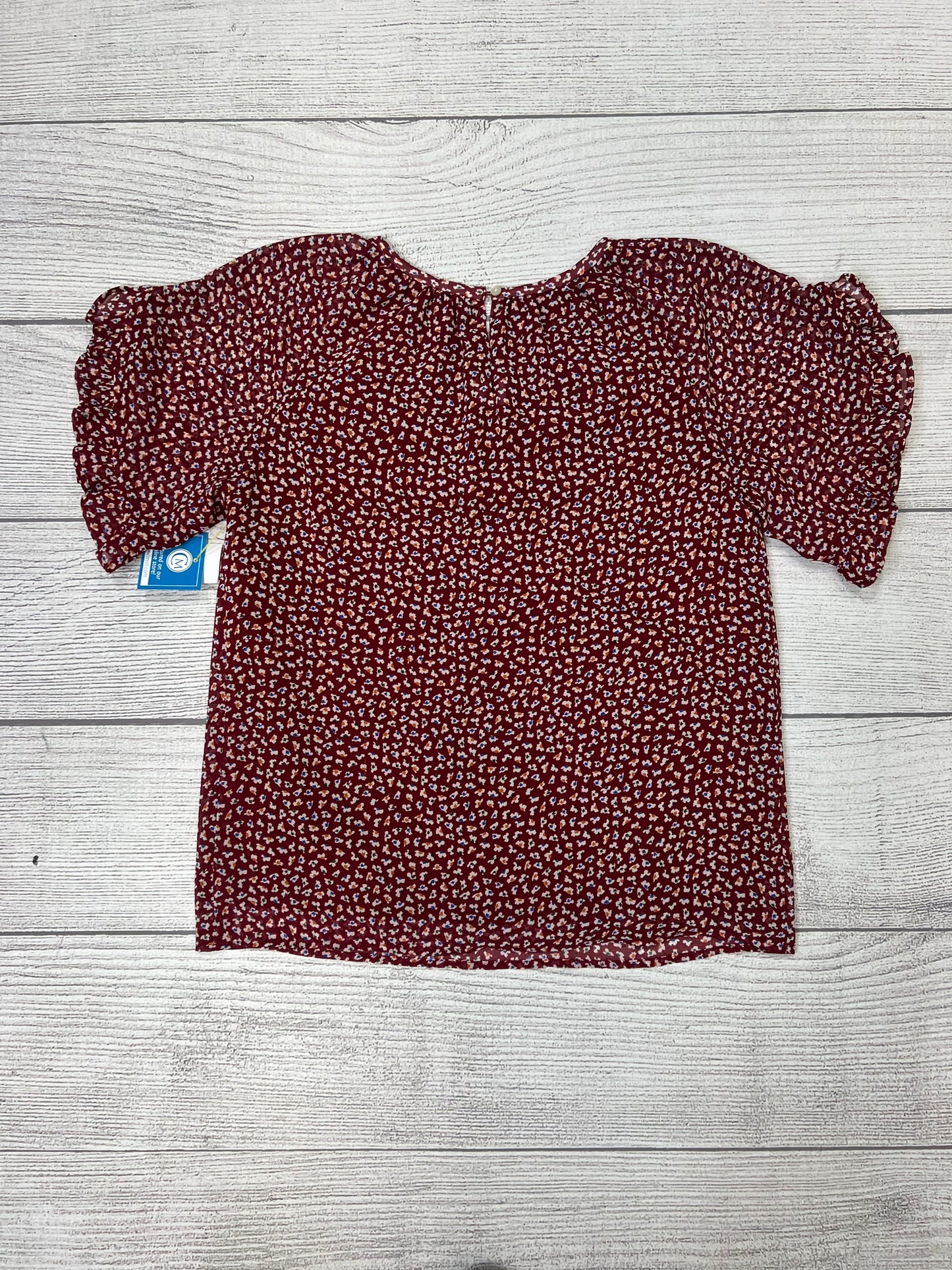 Maroon Top Short Sleeve Madewell, Size Xs