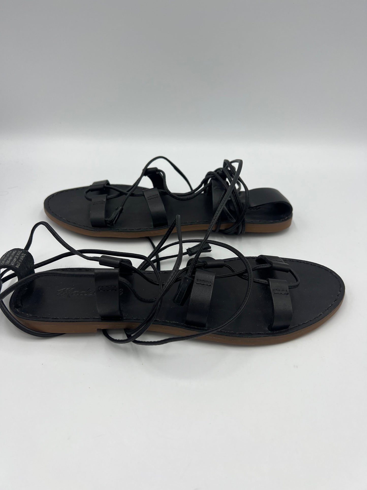 Leather Black Sandals Flats Madewell, Size 9