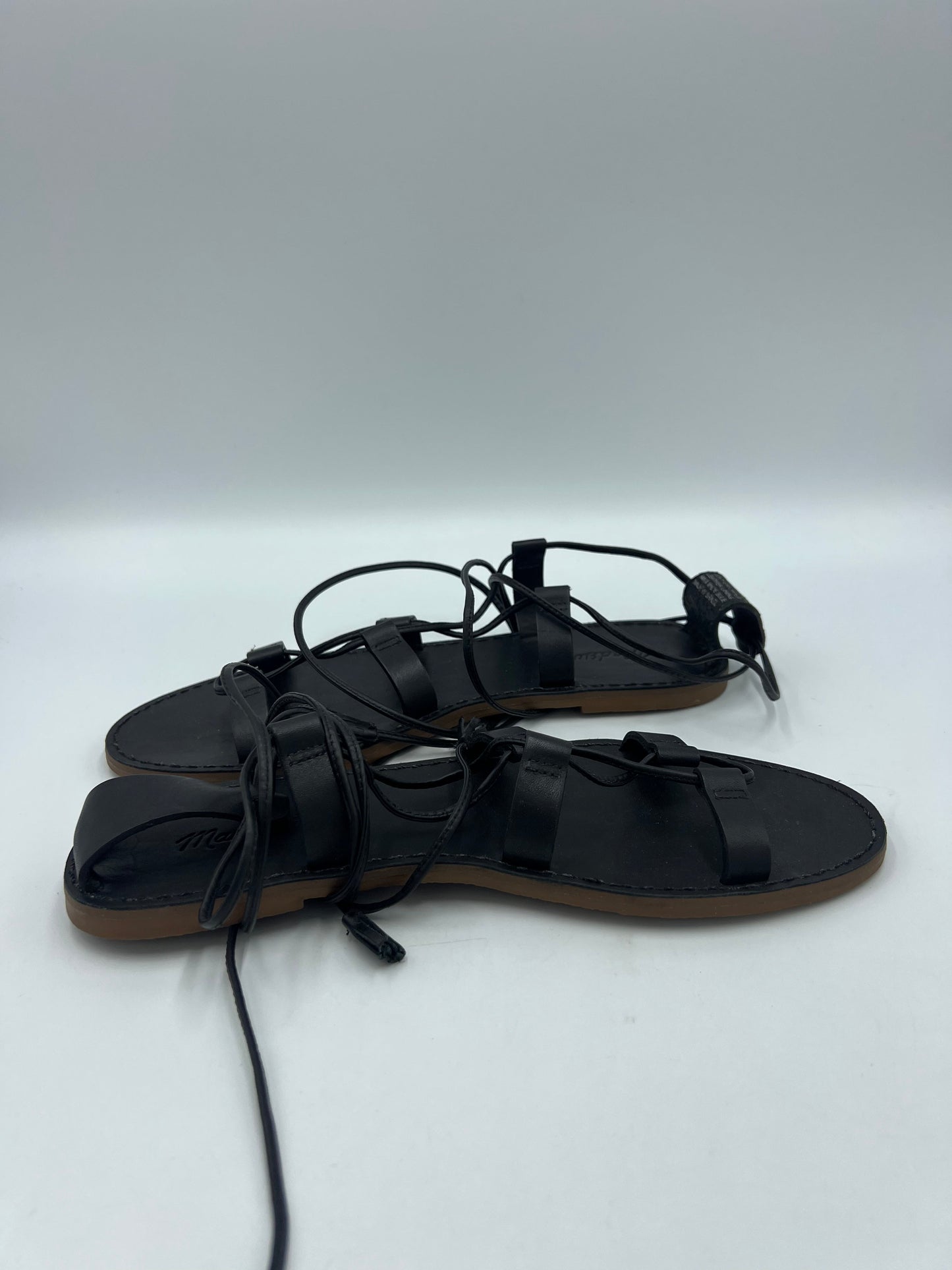 Leather Black Sandals Flats Madewell, Size 9