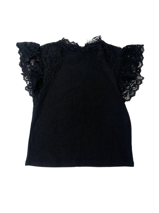 Top Short Sleeve By Zara In Black, Size: S