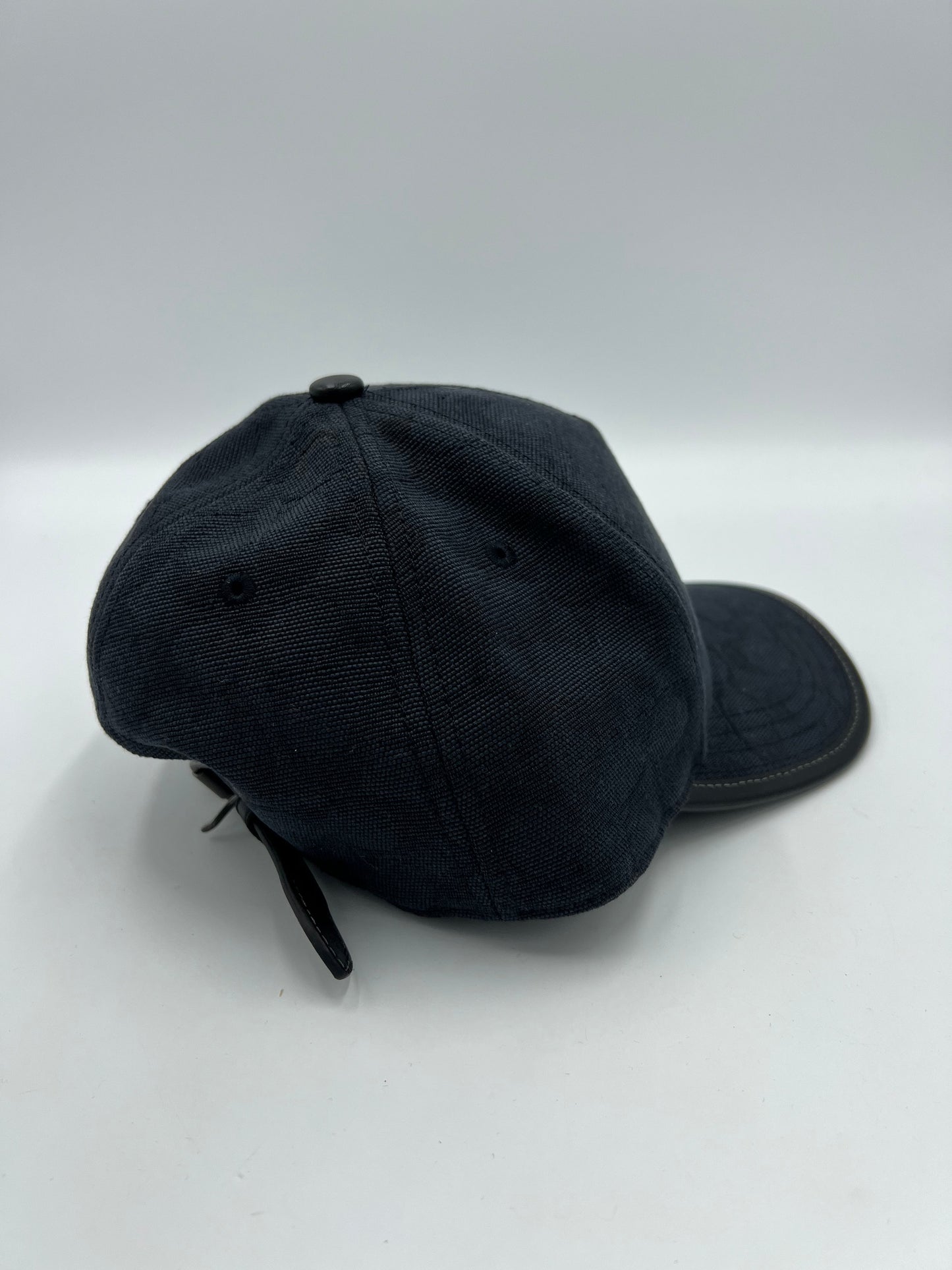 Coach Monogram Canvas Hat w/ Leather Trim