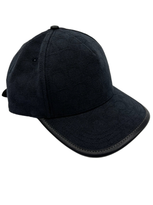 Coach Monogram Canvas Hat w/ Leather Trim