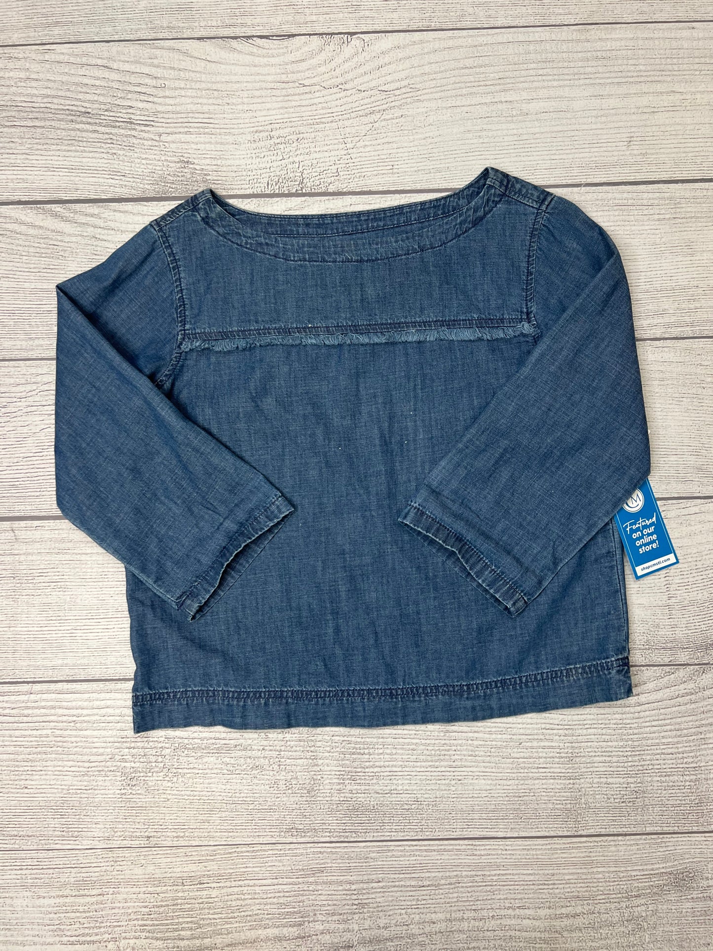 Top Long Sleeve By Madewell In Denim, Size: S