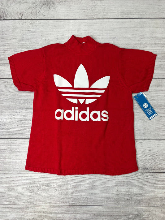 Sweater Short Sleeve By Adidas In Red, Size: S