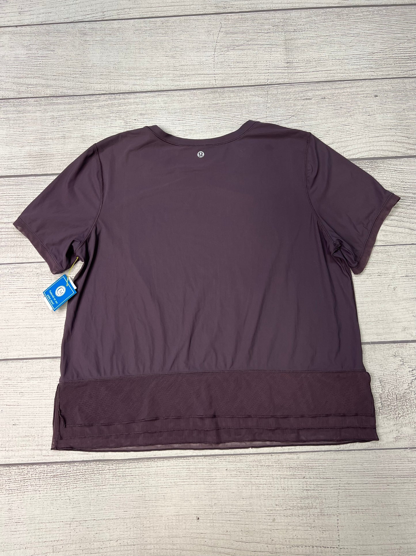 Athletic Top Short Sleeve By Lululemon In Purple, Size: M