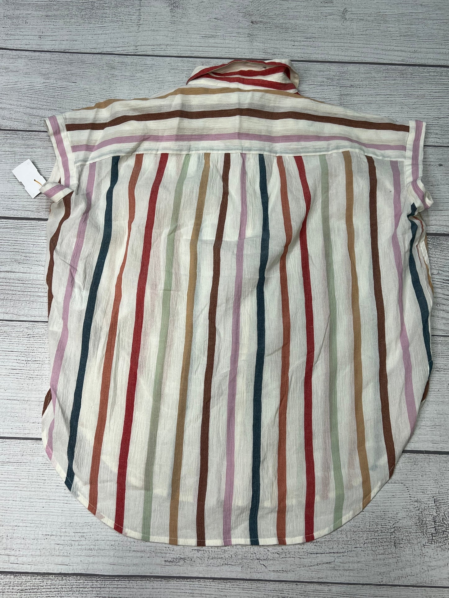 Blouse Short Sleeve By Madewell In Rainbow, Size: S