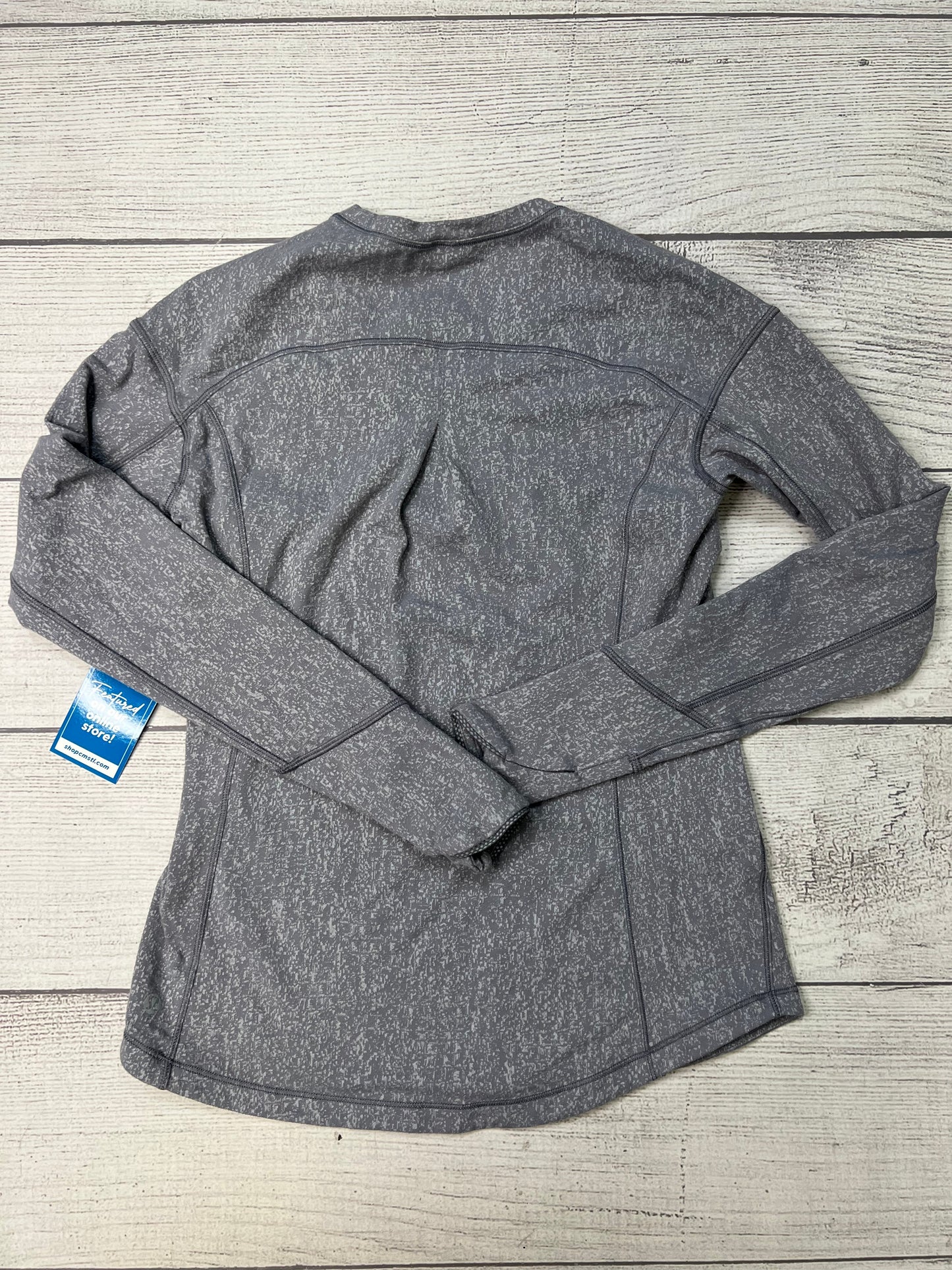 Athletic Top Long Sleeve Collar By Lululemon In Grey, Size: S