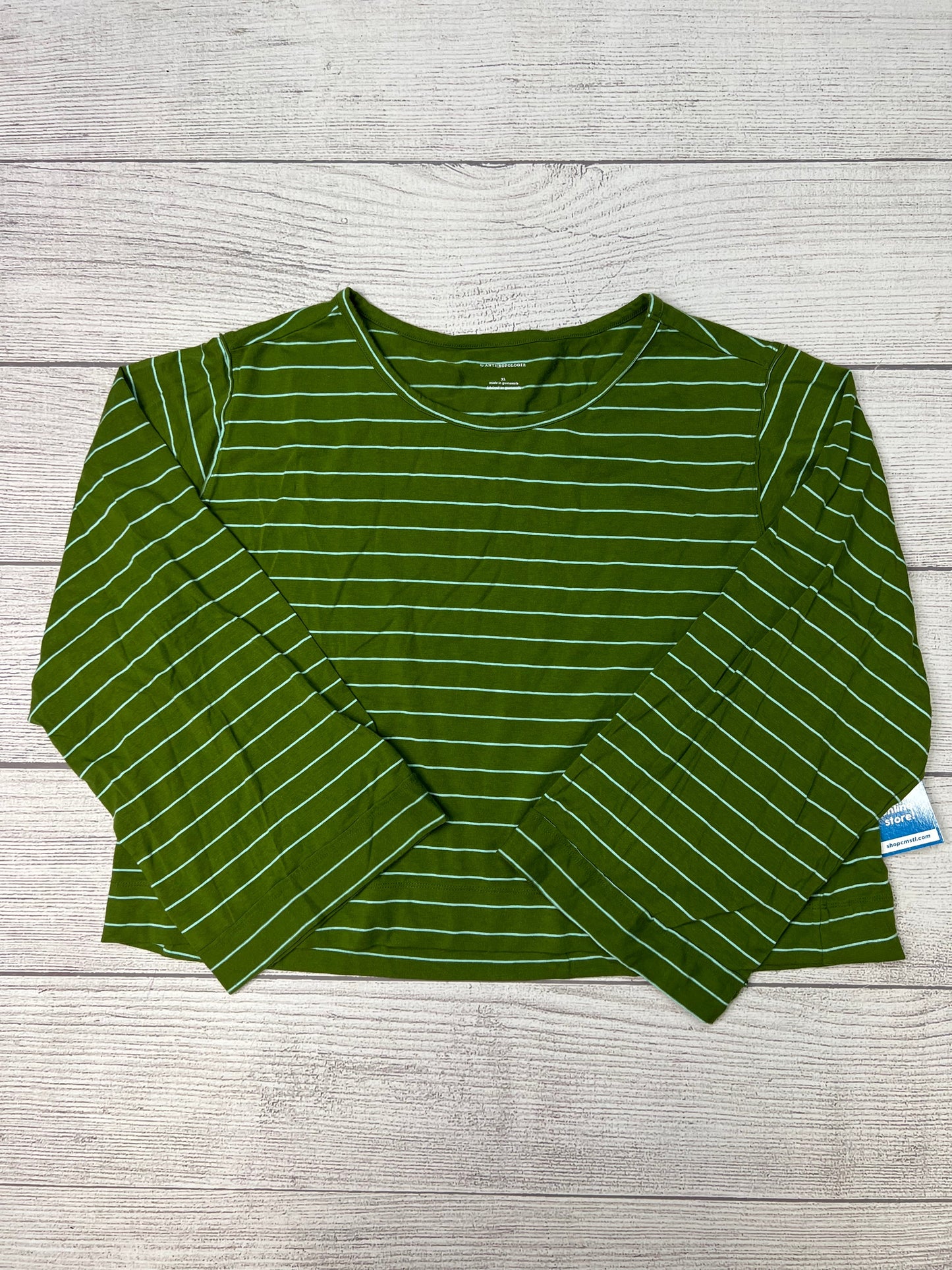 Top Long Sleeve By Anthropologie In Green, Size: Xl