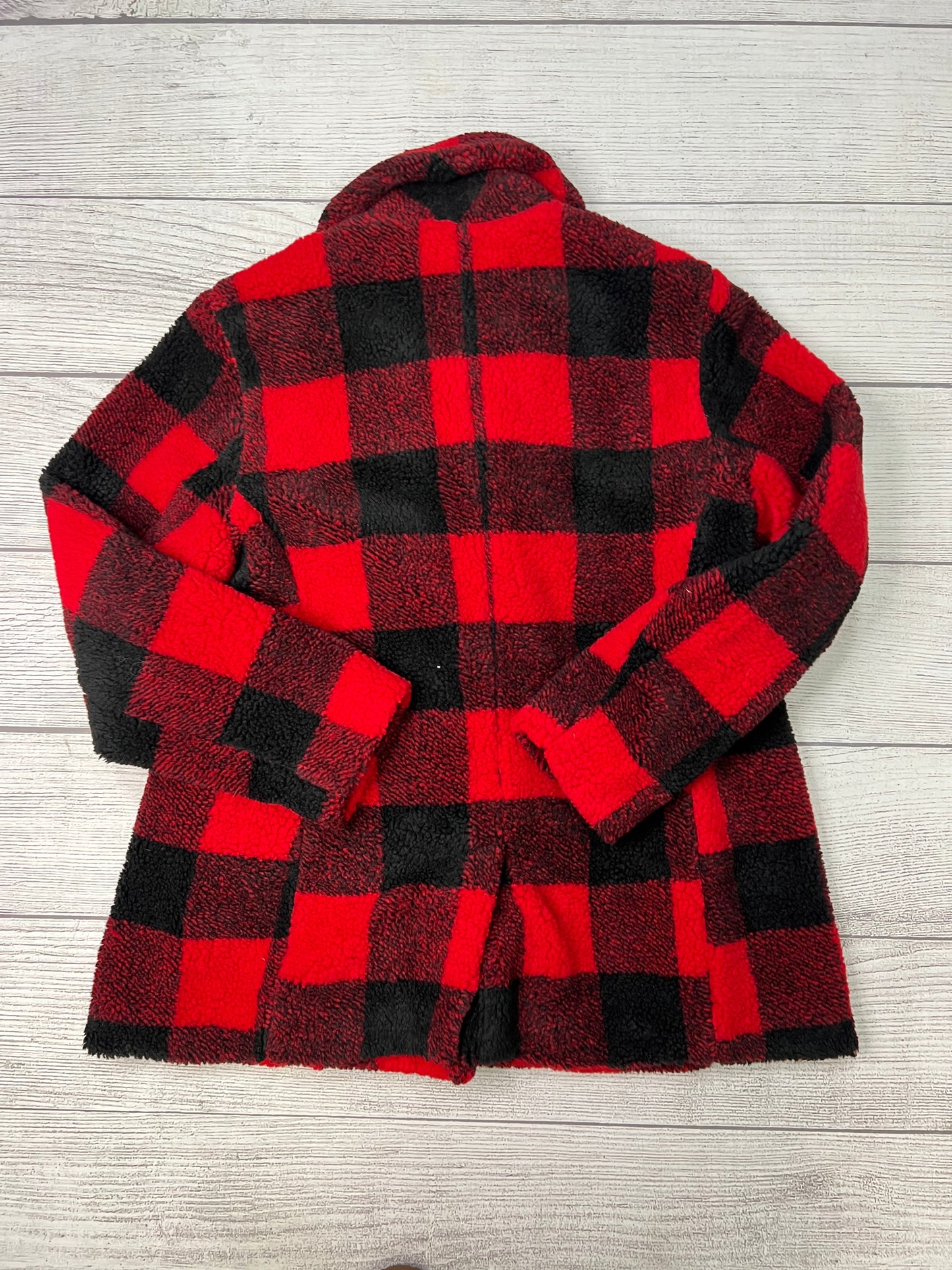 Coat Faux Fur & Sherpa By Old Navy In Red Black, Size: L