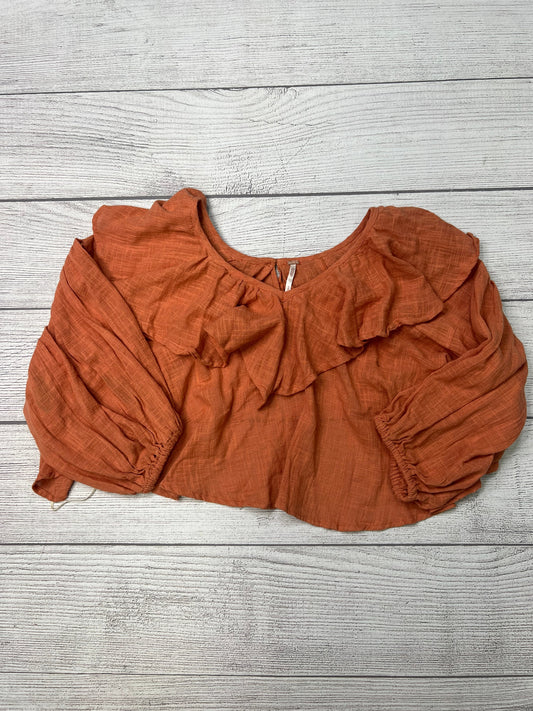 Top Long Sleeve By Free People In Orange, Size: S