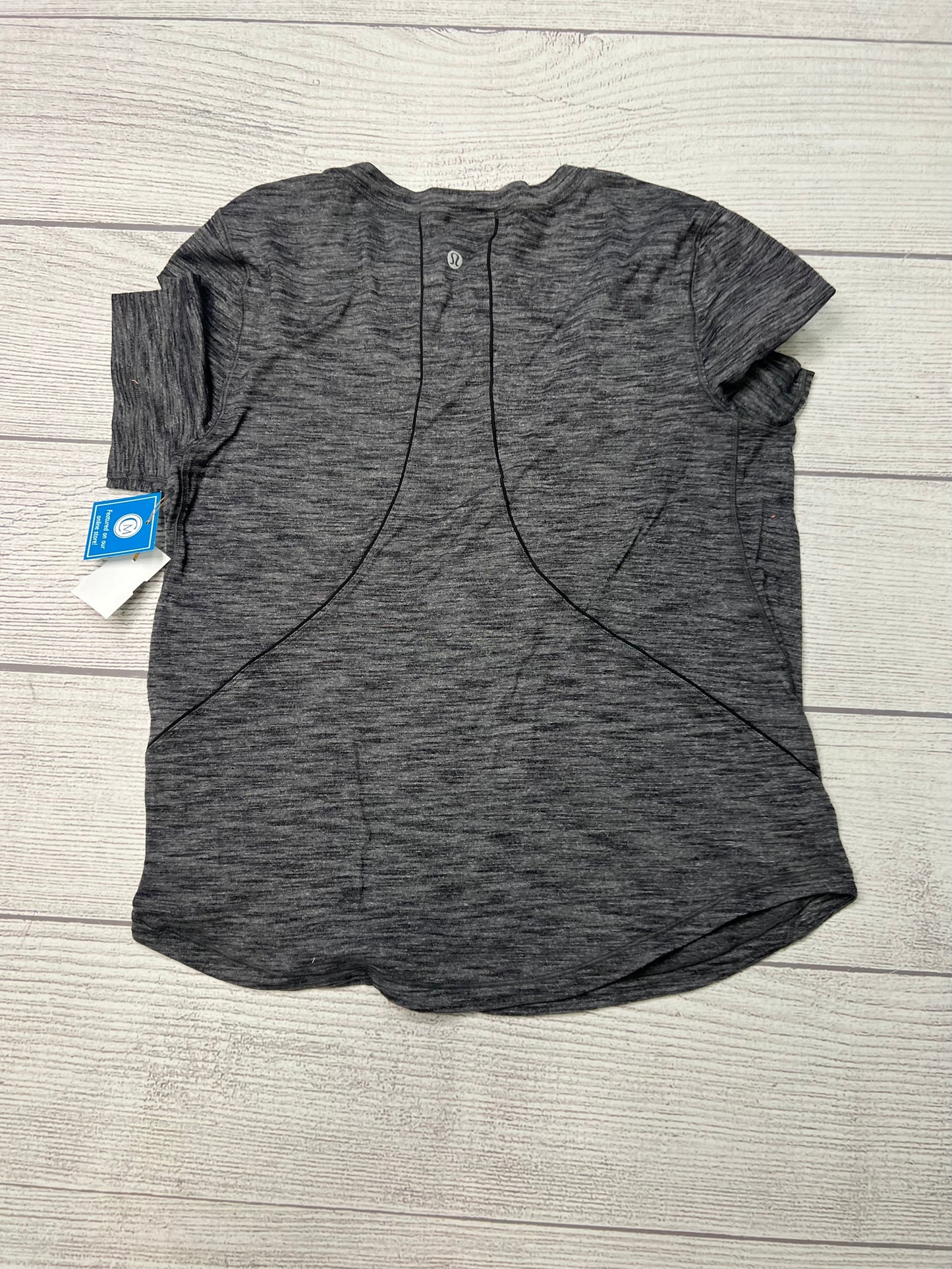 Athletic Top Short Sleeve By Lululemon In Grey, Size: S