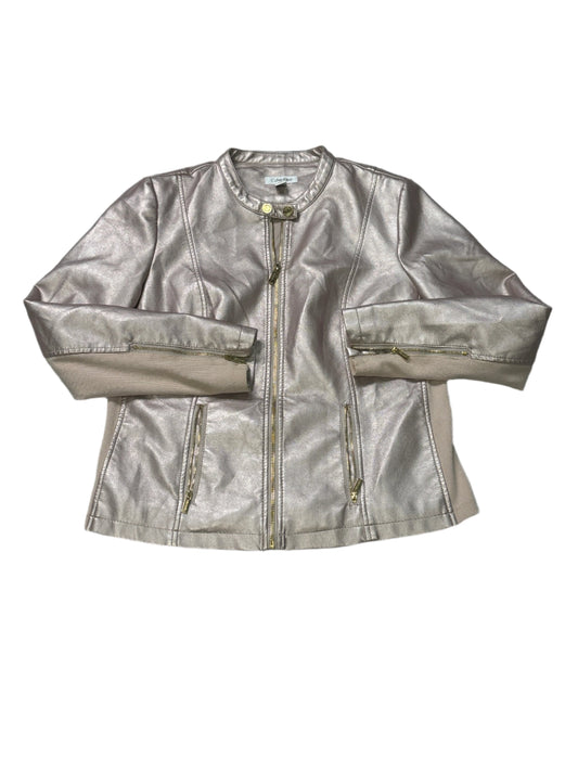 Jacket Moto  By Calvin Klein In Pink, Size: L