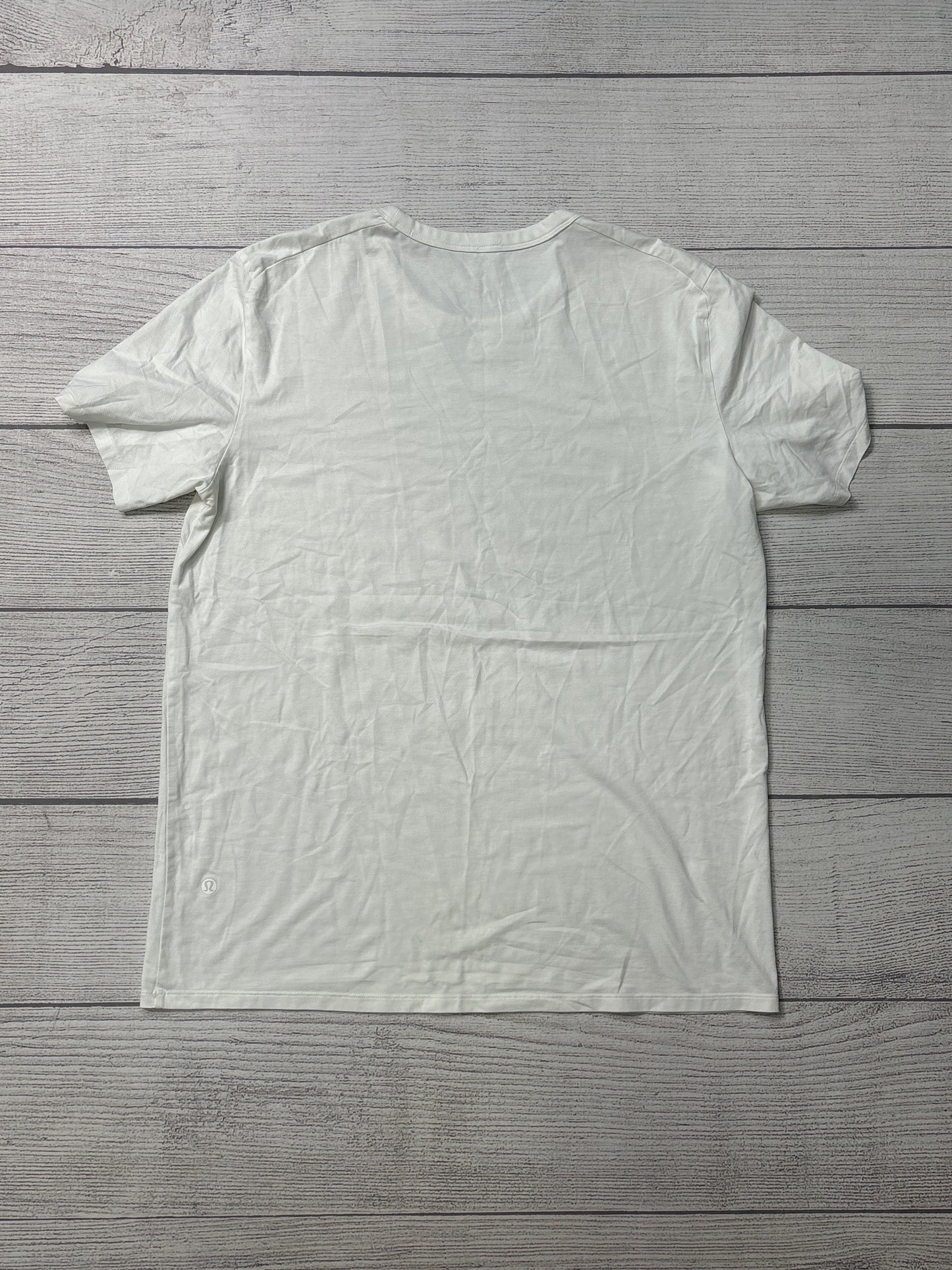 Athletic Top Short Sleeve By Lululemon In White, Size: L