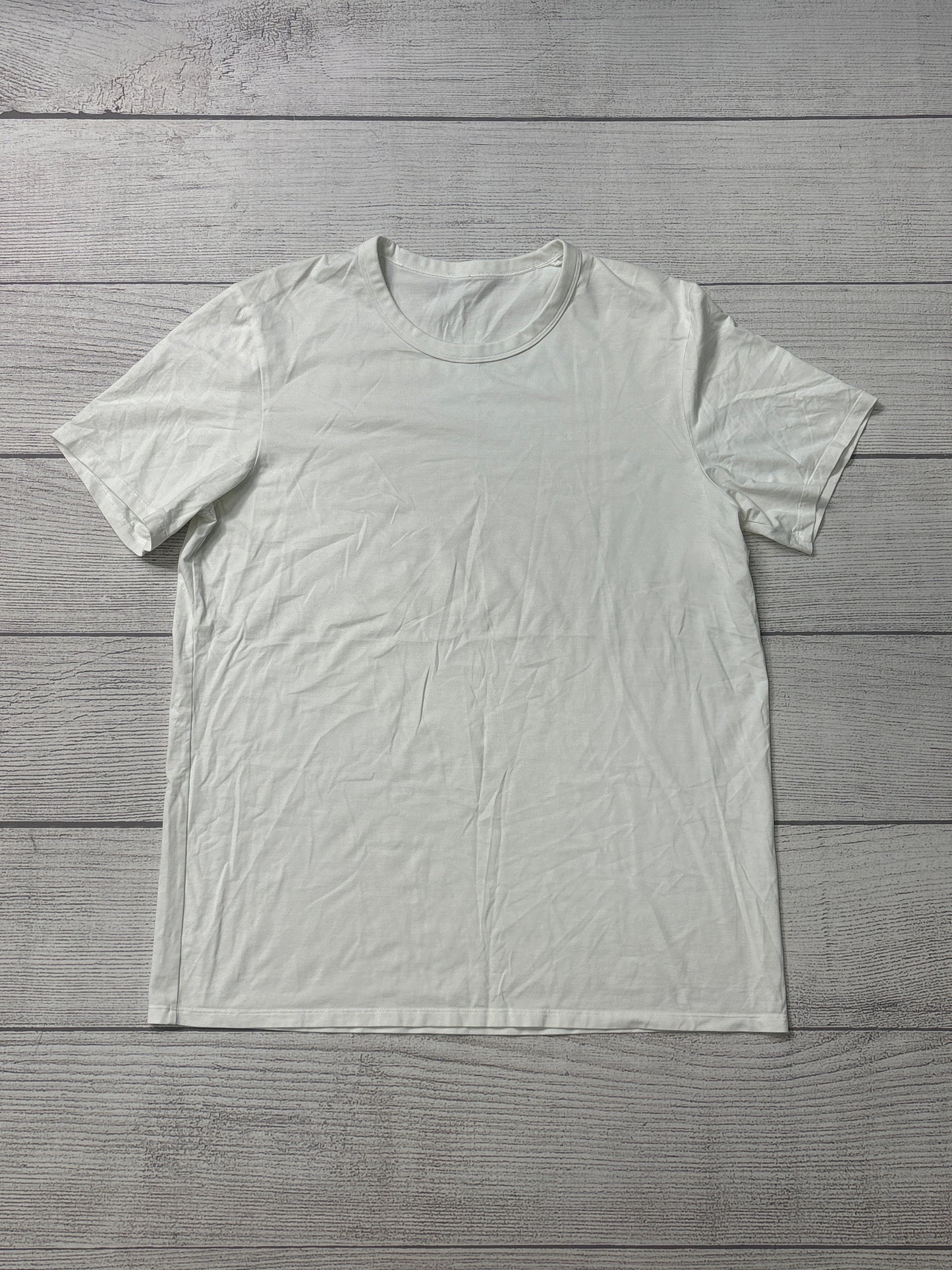 Athletic Top Short Sleeve By Lululemon In White, Size: L