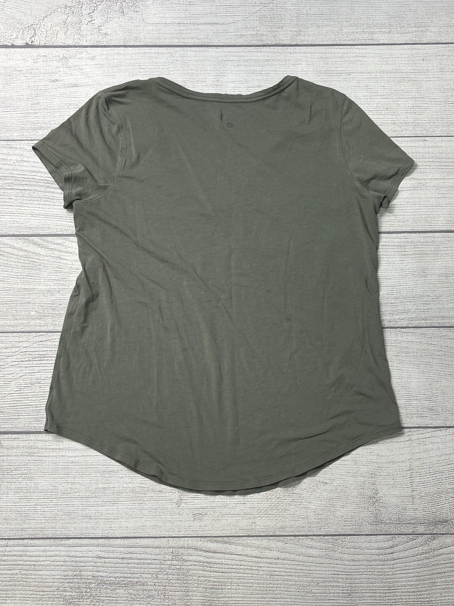 Athletic Top Short Sleeve By Lululemon In Green, Size: L