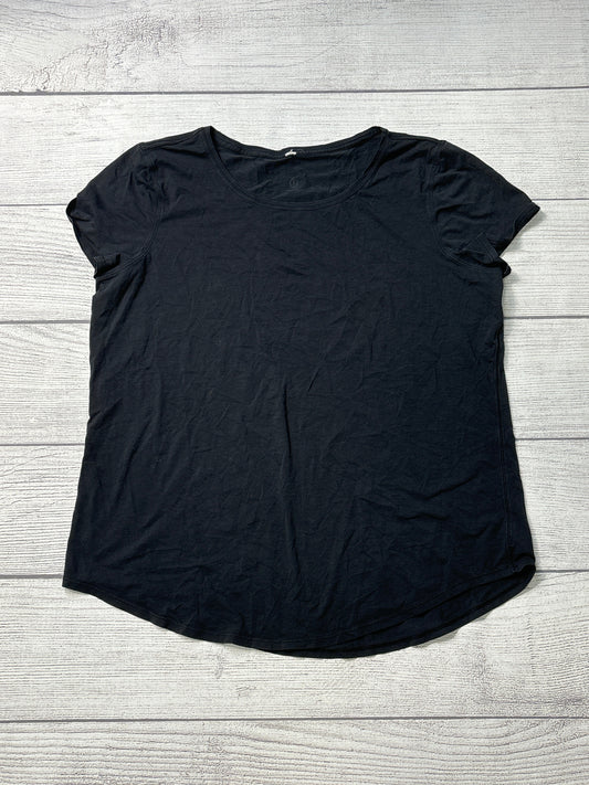 Athletic Top Short Sleeve By Lululemon In Black, Size: L