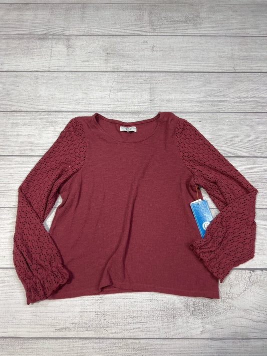 Top Long Sleeve By Madewell In Maroon, Size: M