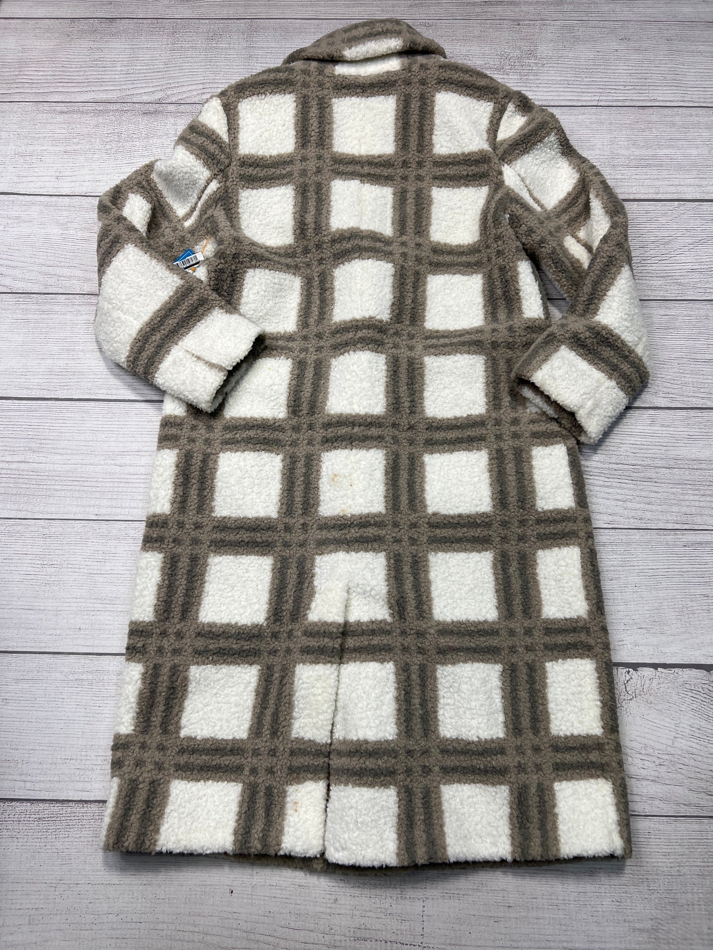 Coat Faux Fur & Sherpa By NVLT Anthropologie In Plaid Pattern, Size: M