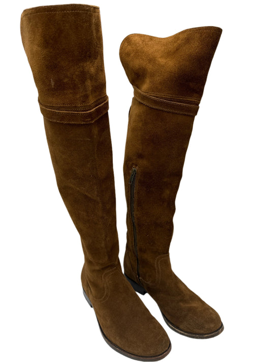 Over The Knee Boots Designer By Frye In Brown, Size: 6.5