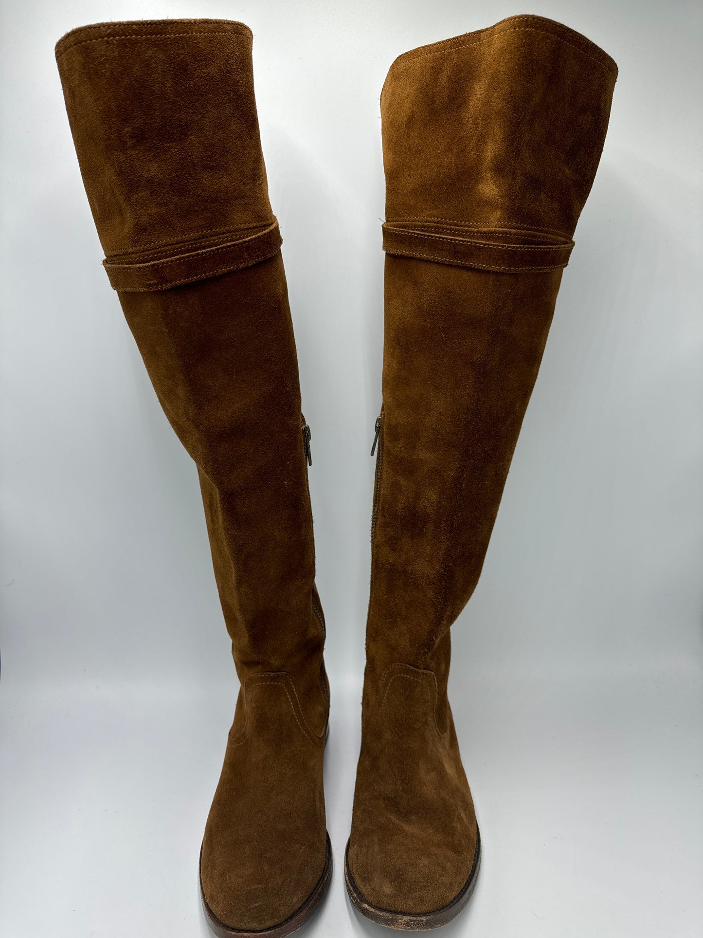 Over The Knee Boots Designer By Frye In Brown, Size: 6.5