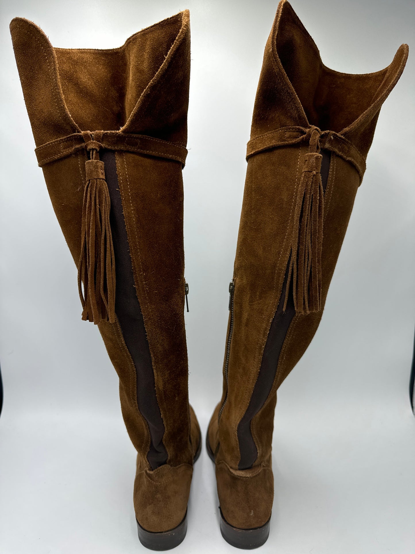 Over The Knee Boots Designer By Frye In Brown, Size: 6.5