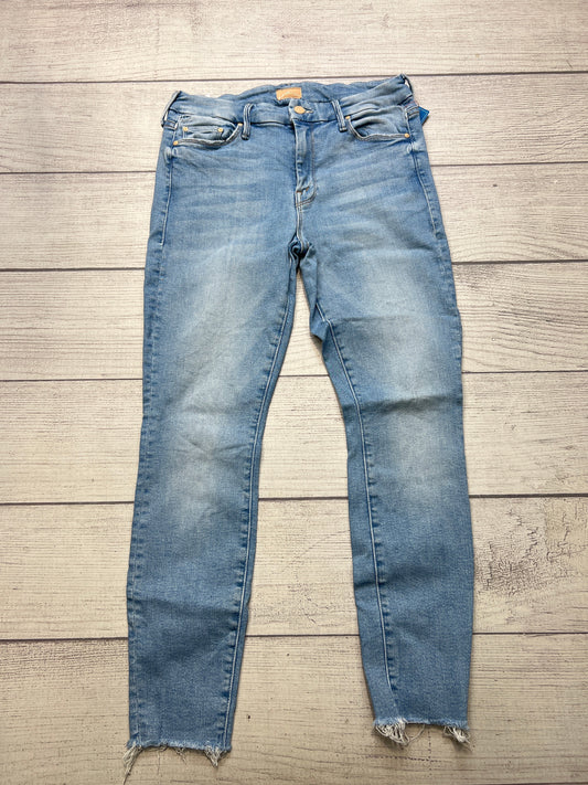 “The Looker Ankle Fray” Jeans By Mother Jeans In Blue Denim, Size: 8