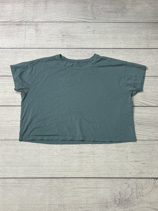 Athletic Top Short Sleeve By Lululemon In Green, Size: M