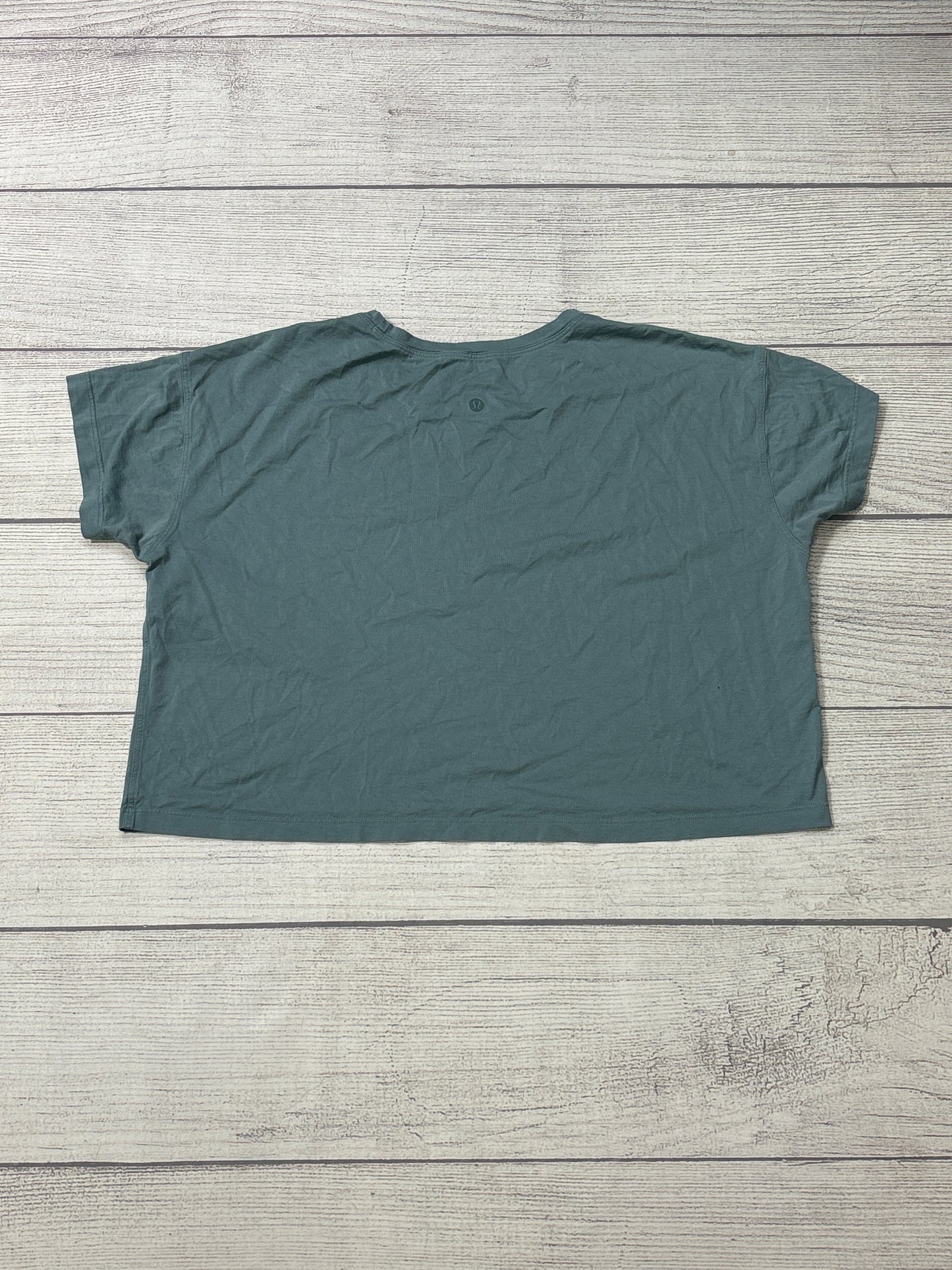 Athletic Top Short Sleeve By Lululemon In Green, Size: M