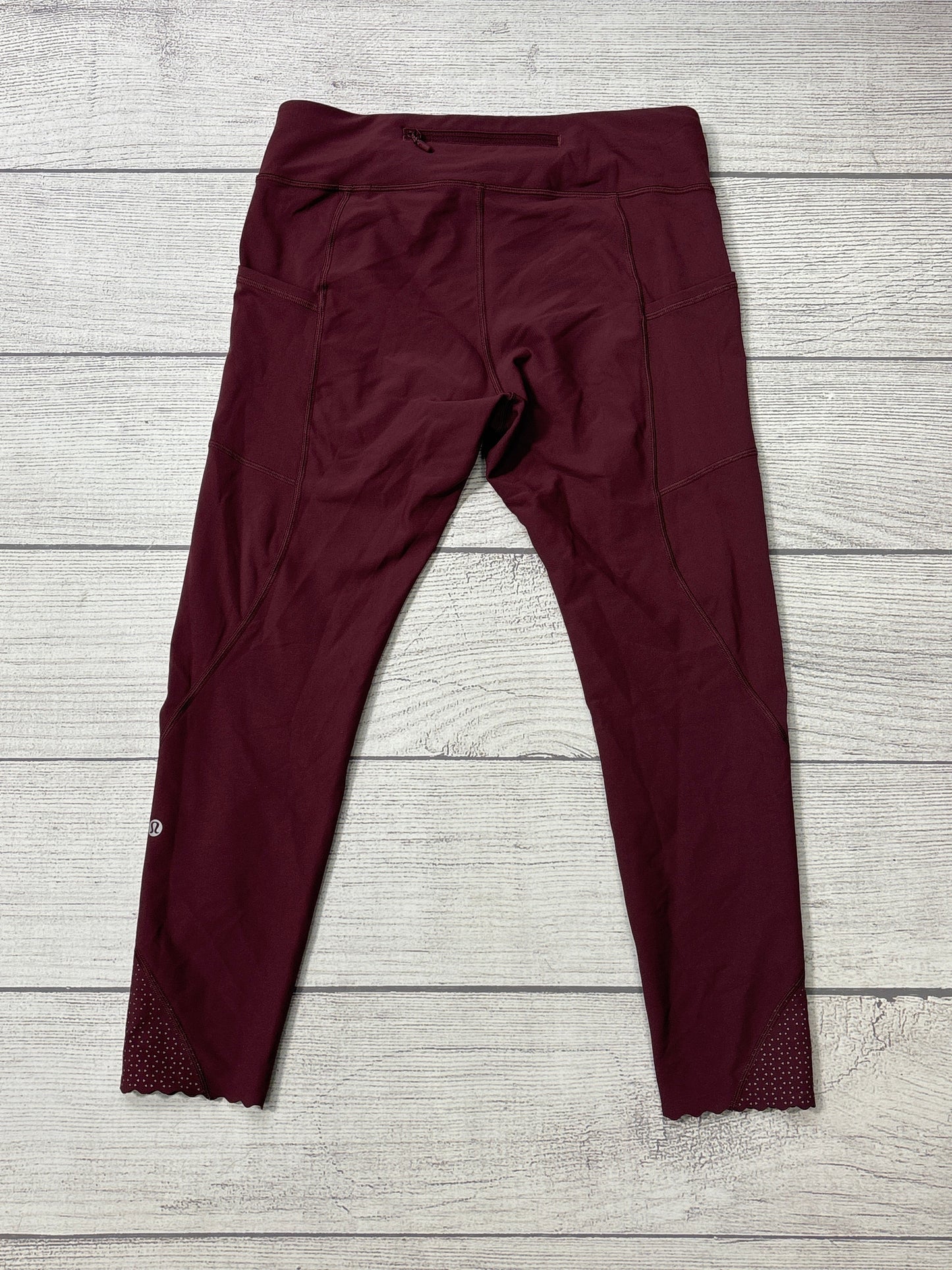 Athletic Leggings By Lululemon In Maroon, Size: 10