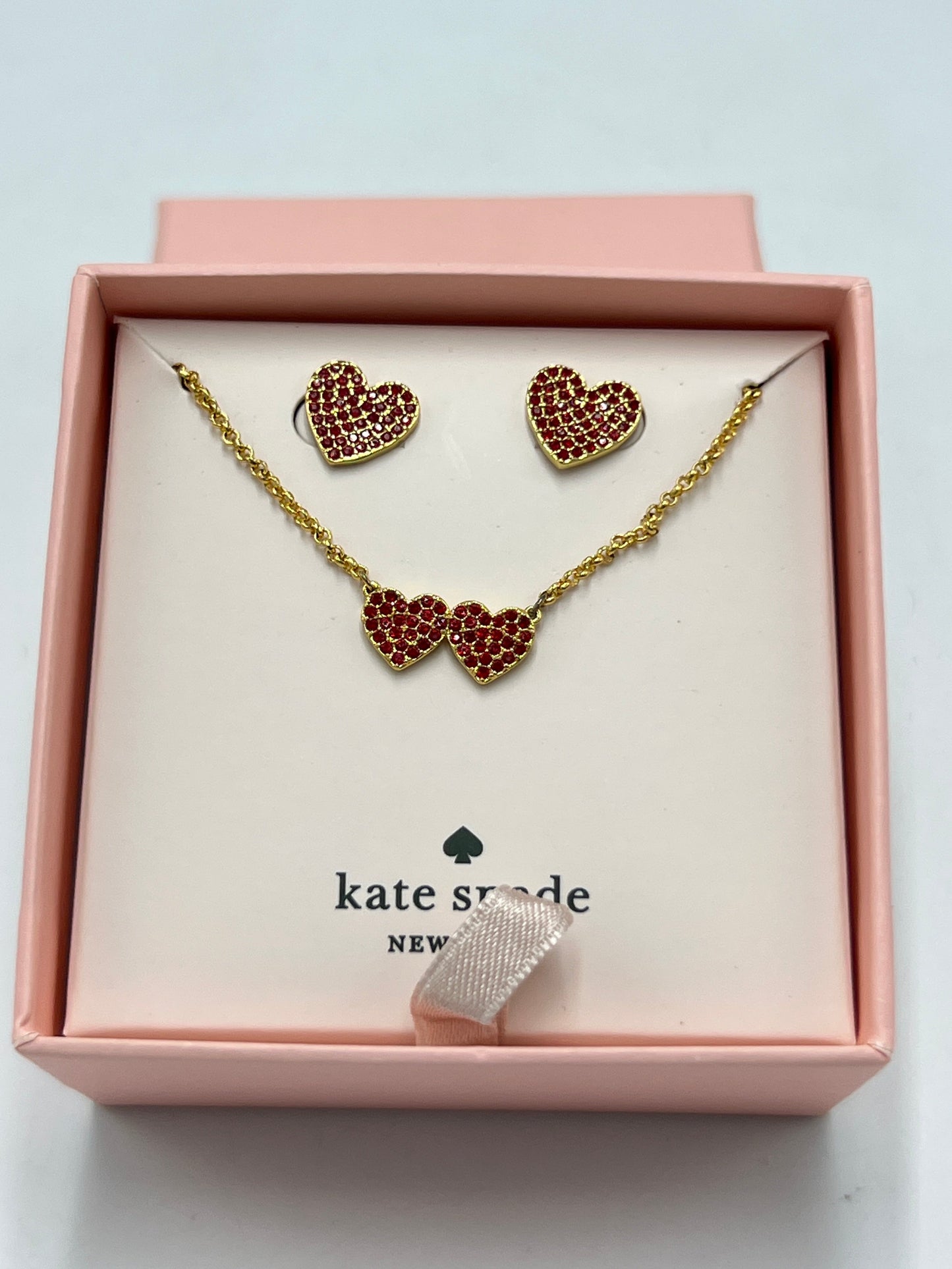 New! Heart Necklace Set Designer By Kate Spade, Size: 02 Piece Set