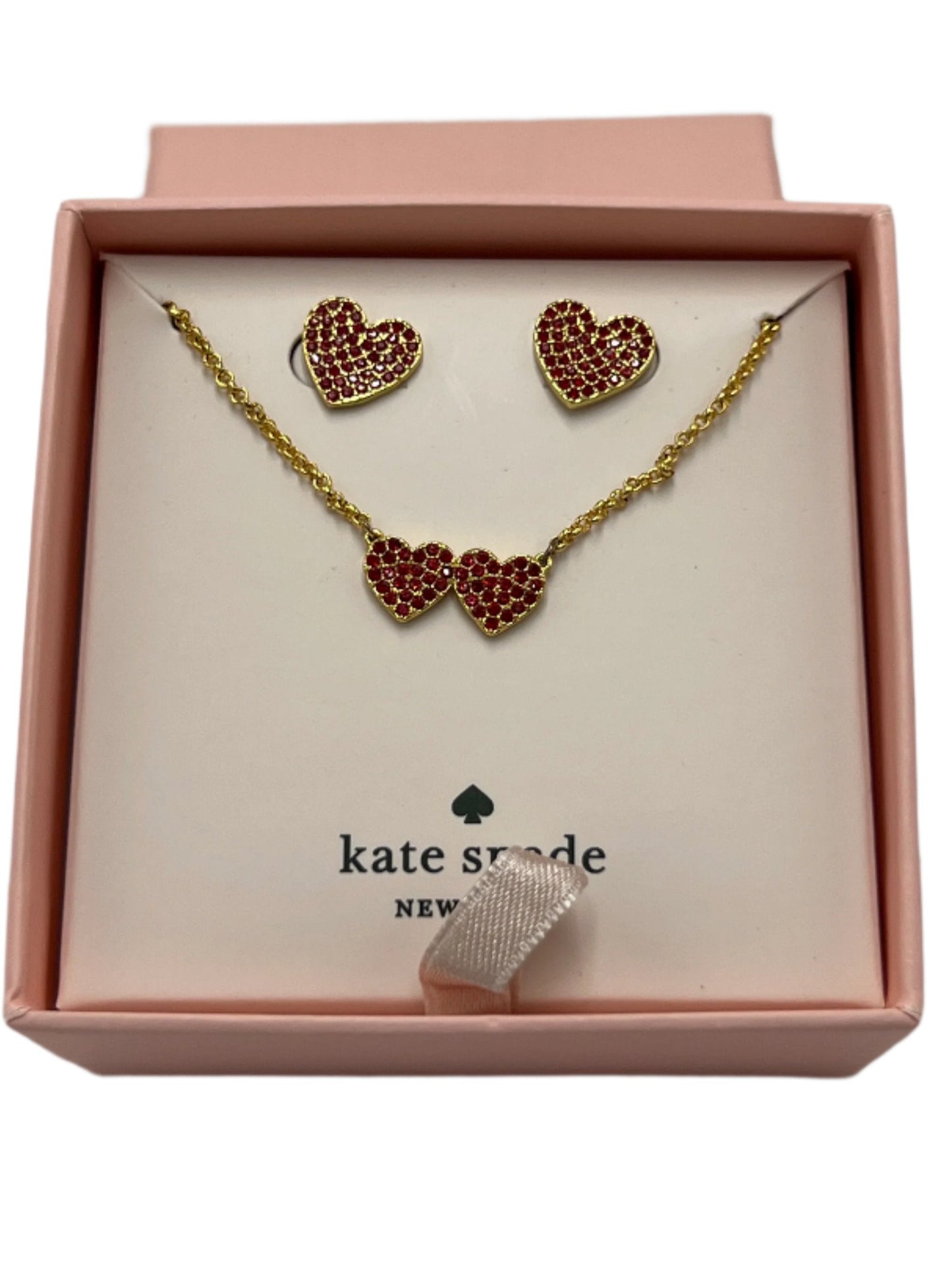 New! Heart Necklace Set Designer By Kate Spade, Size: 02 Piece Set