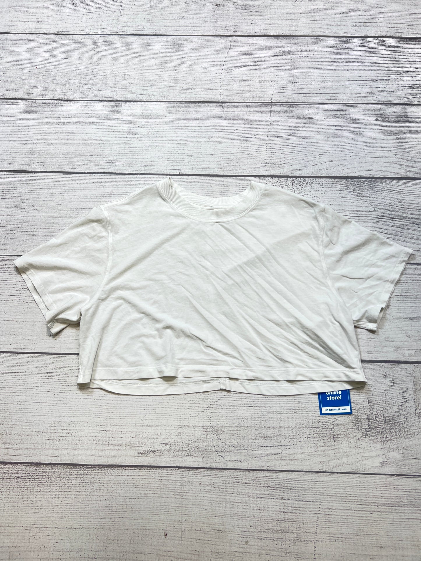 Athletic Top Short Sleeve By Lululemon In White, Size: S