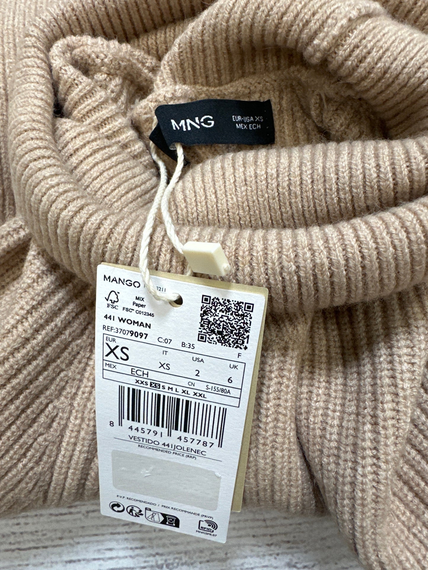 Dress Sweater By Mng In Tan, Size: Xs