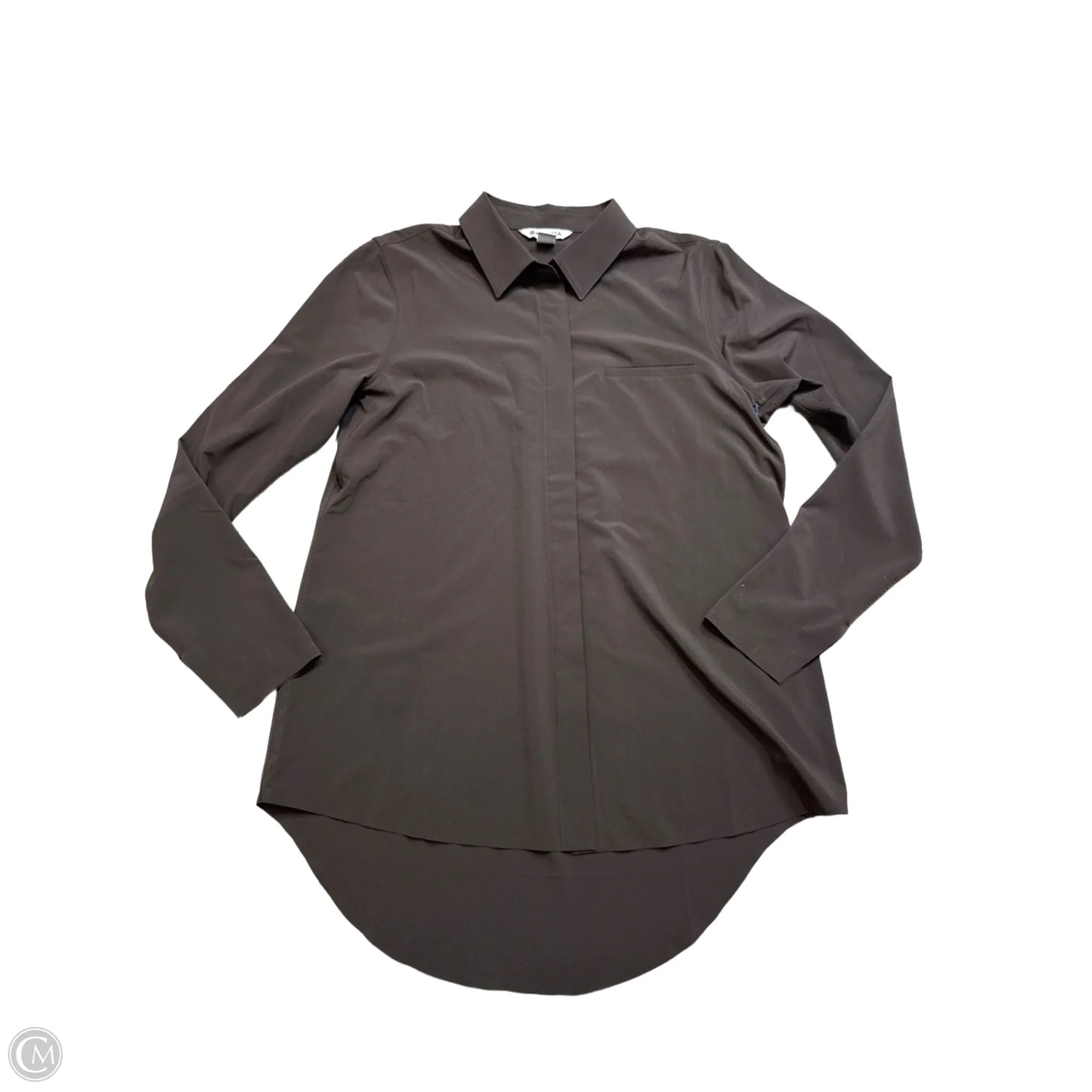 Athletic Top Long Sleeve Collar By Athleta In Brown, Size: S