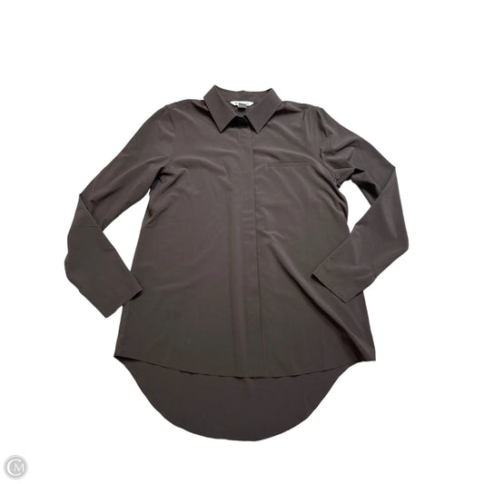 Athletic Top Long Sleeve Collar By Athleta In Brown, Size: S