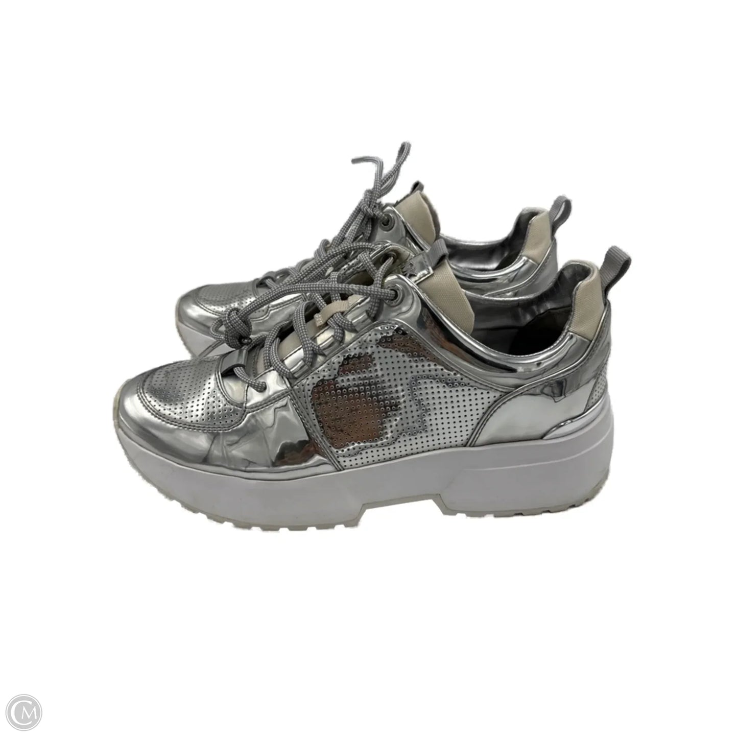Shoes Designer By Michael Kors In Silver, Size: 10