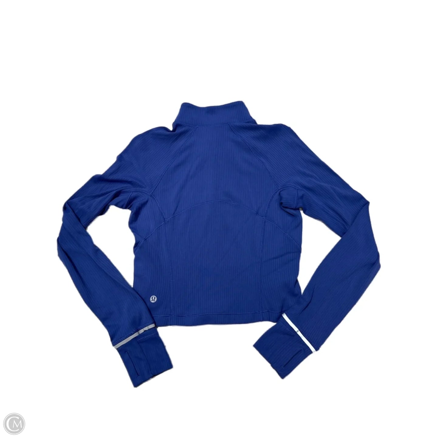Athletic Top Long Sleeve Collar By Lululemon In Blue, Size: 6