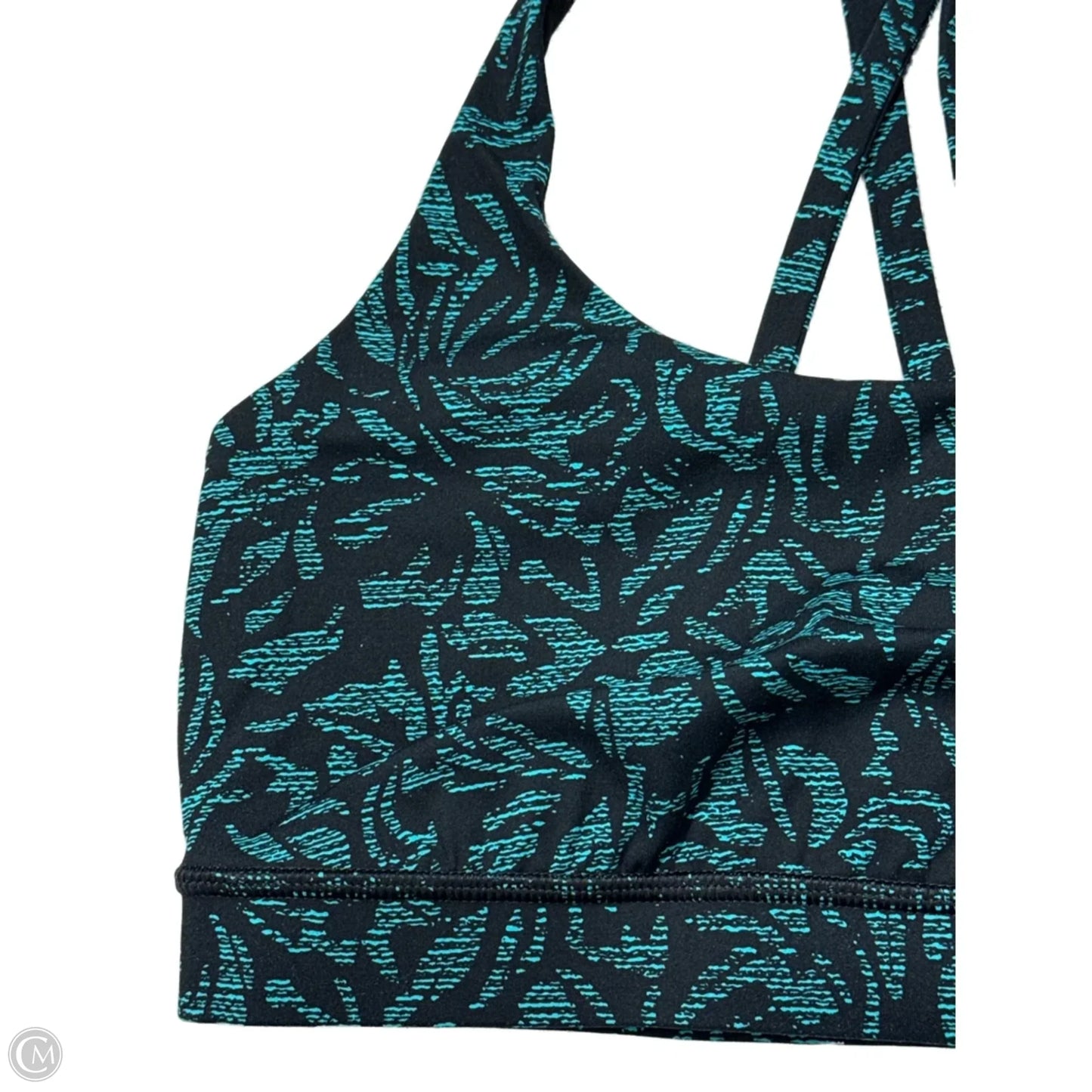 Athletic Bra By Lululemon In Black & Green, Size: 8